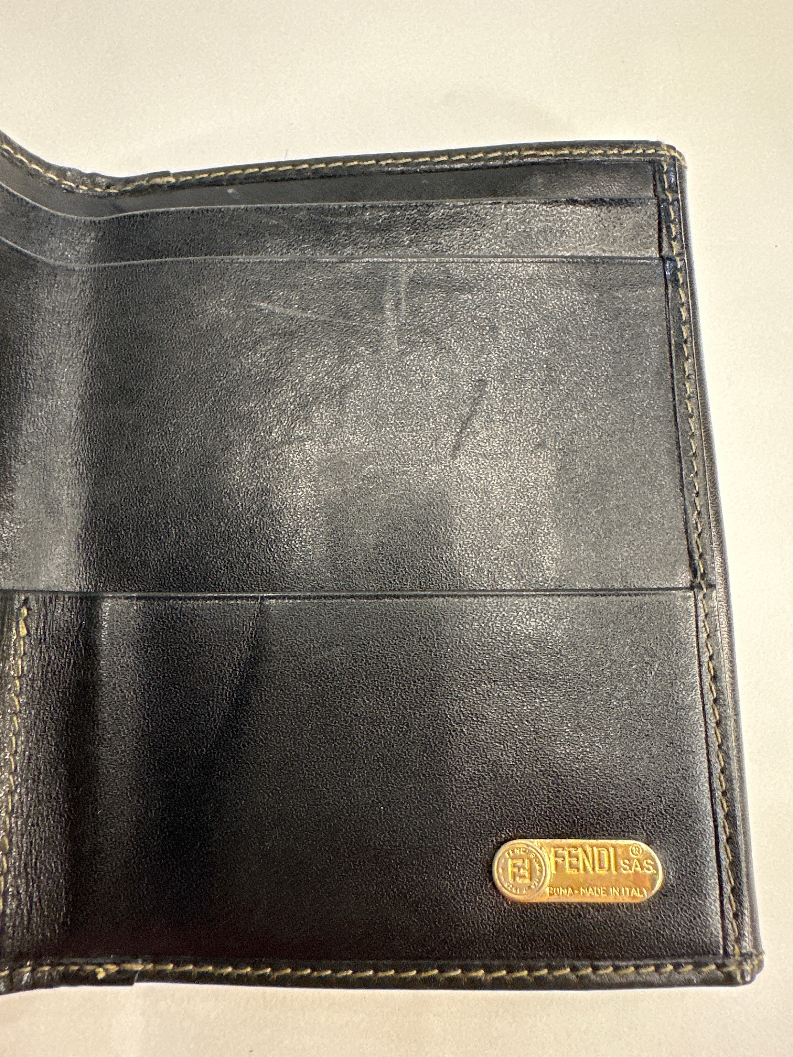 Vintage Fendi Pequin Flap Compact Wallet