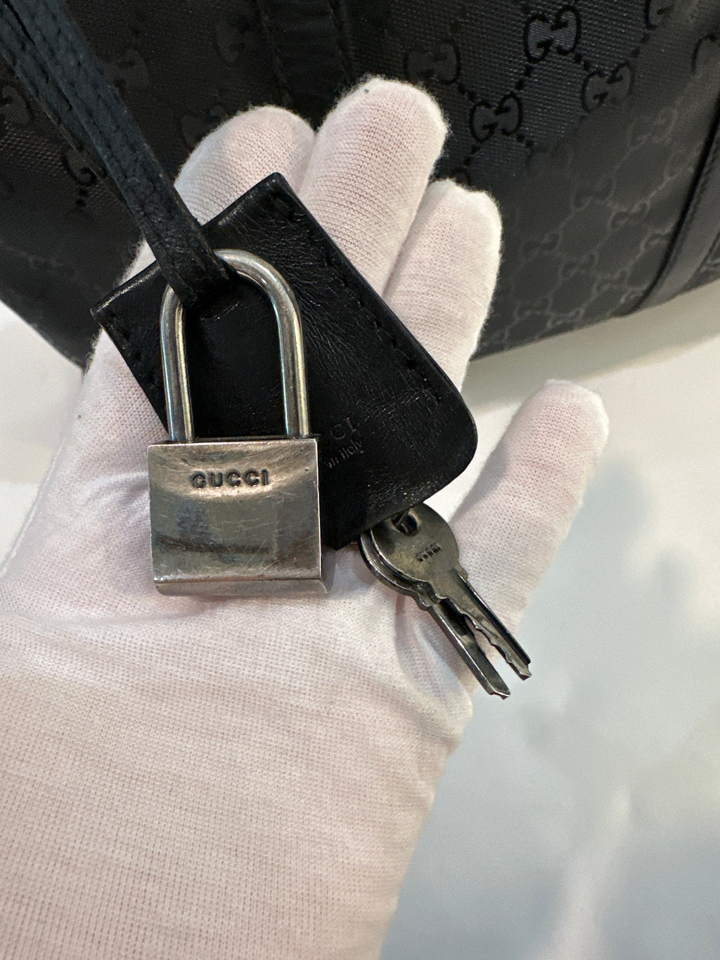 Gucci Embossed GG Briefcase Black PVC business Laptop bag