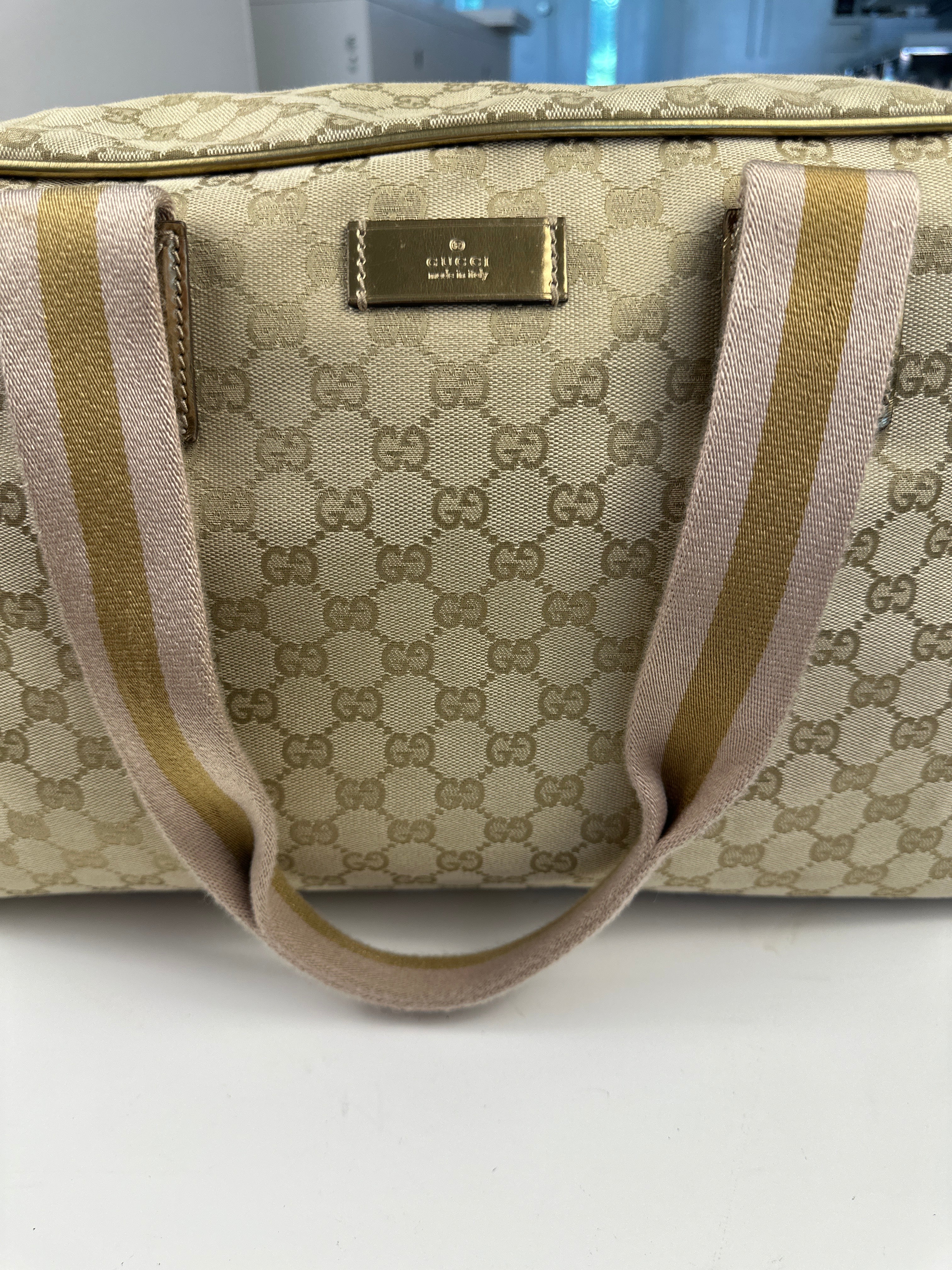 Gucci GG Canvas Web Duffle Bag