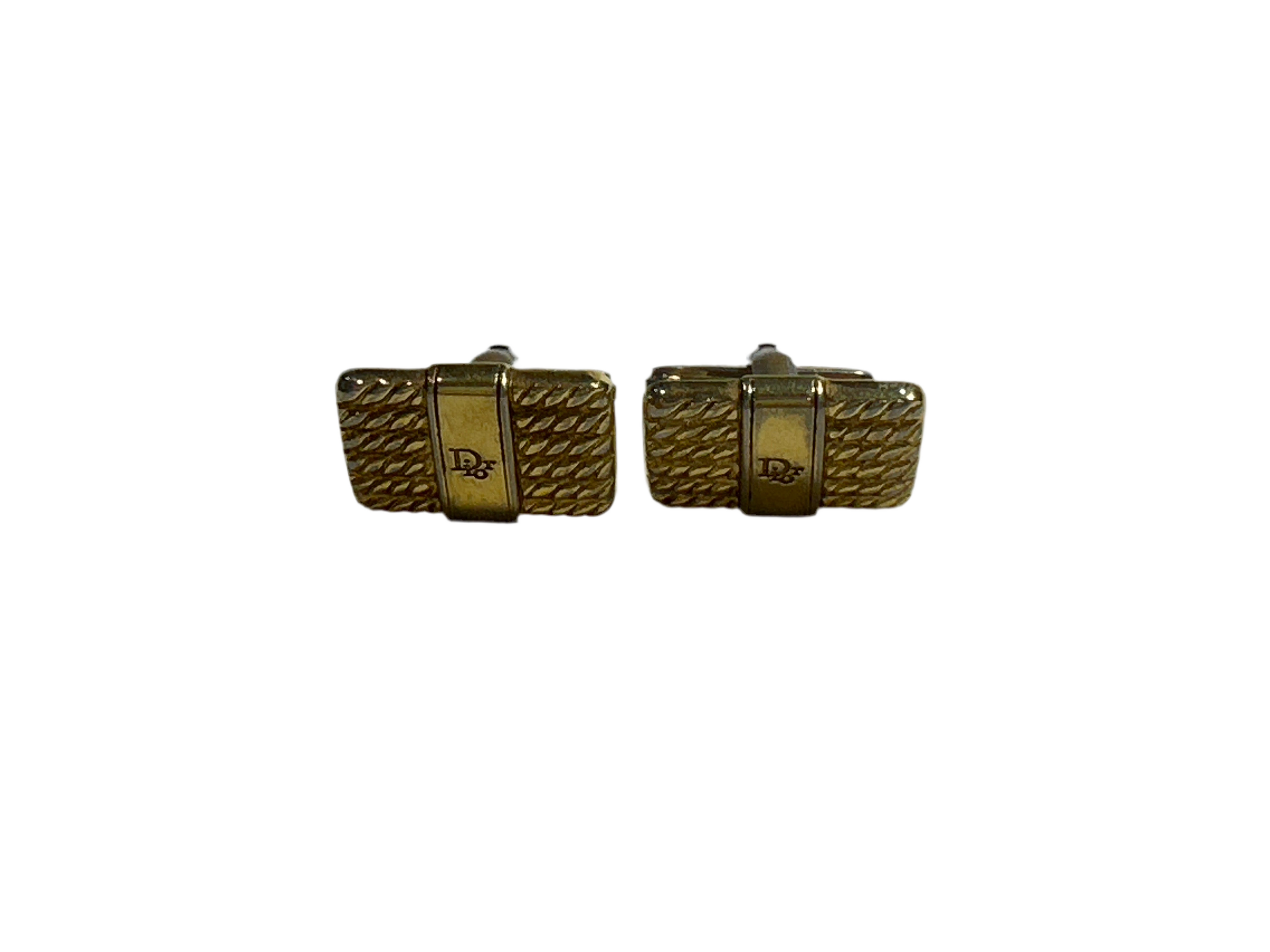 Vintage Christian Dior Gold Tone Cufflinks