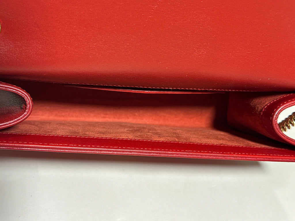 Saint Laurent Shoulder Red Kate Tassel Bag