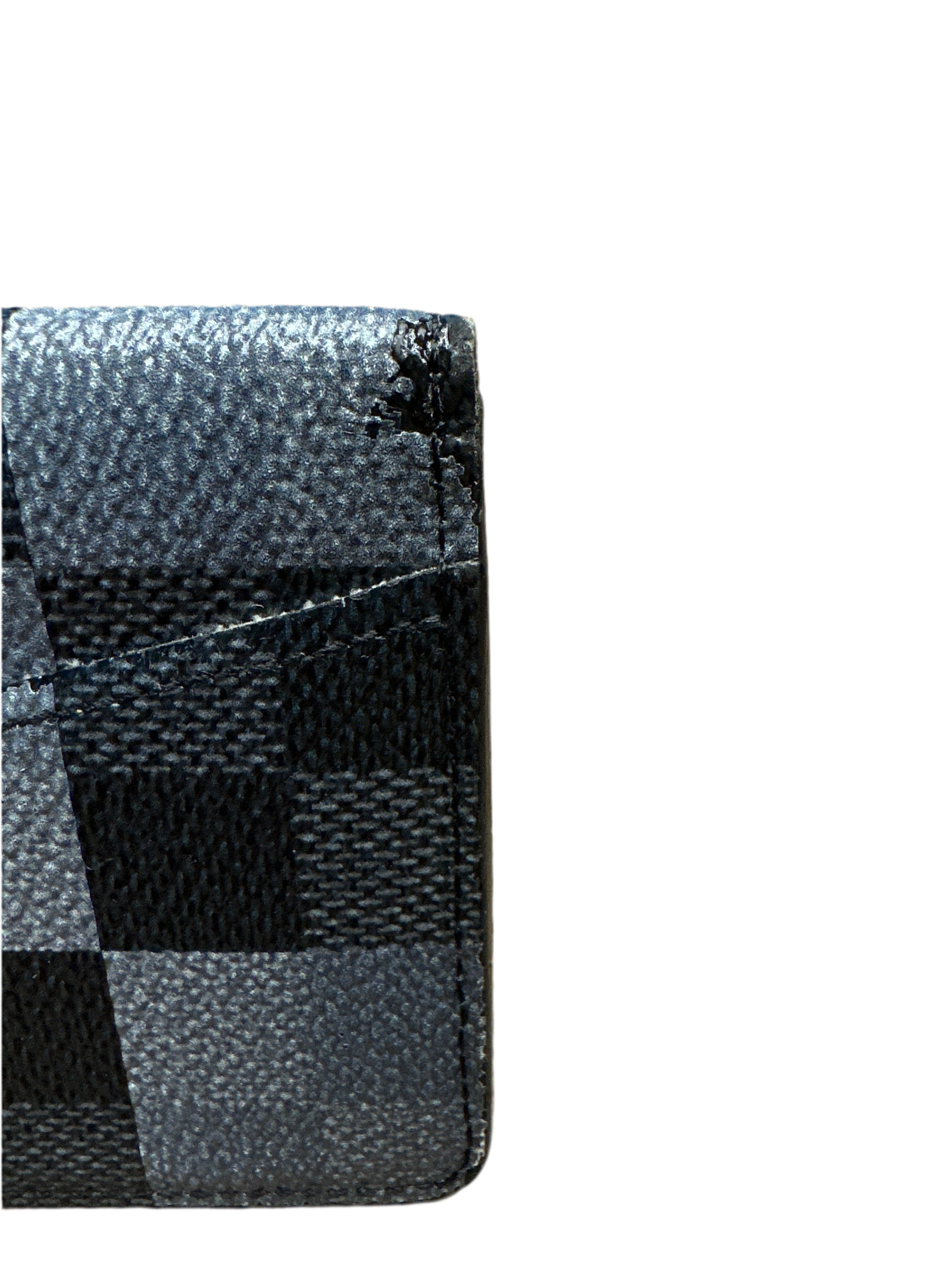 Louis Vuitton Damier Graphite Giant White Monogram Logo Pocket Organizer Wallet