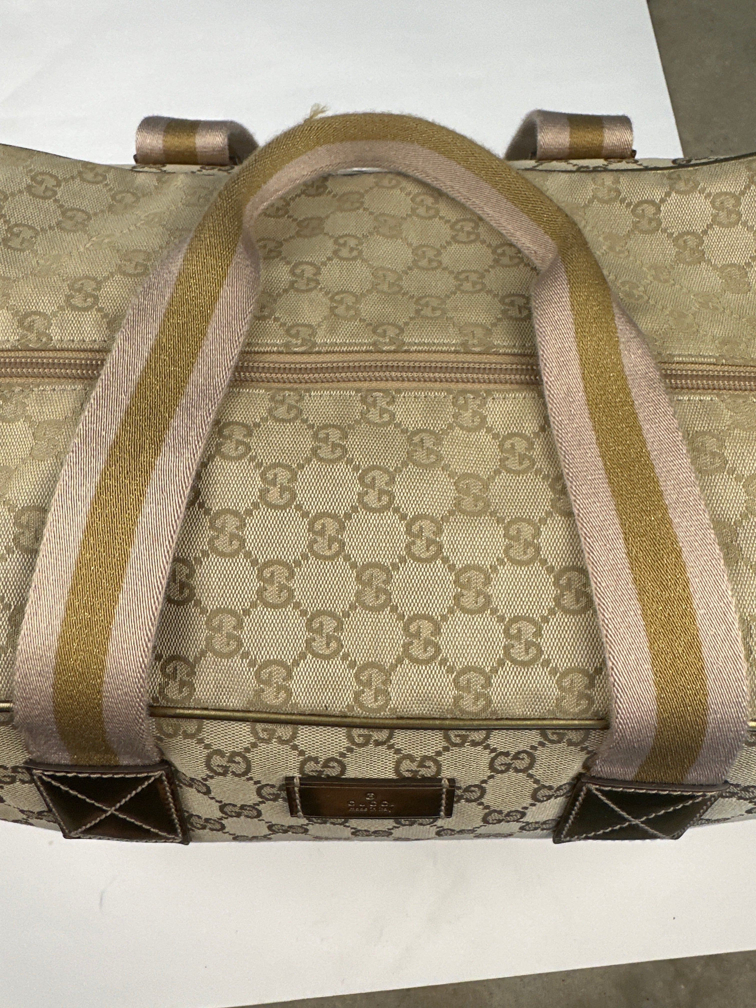 Gucci GG Canvas Web Duffle Bag