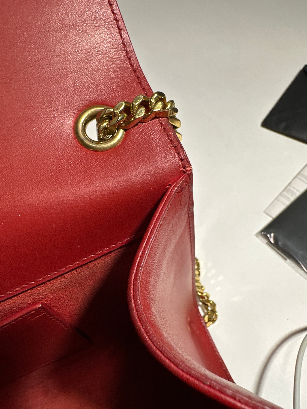 Saint Laurent Shoulder Red Kate Tassel Bag