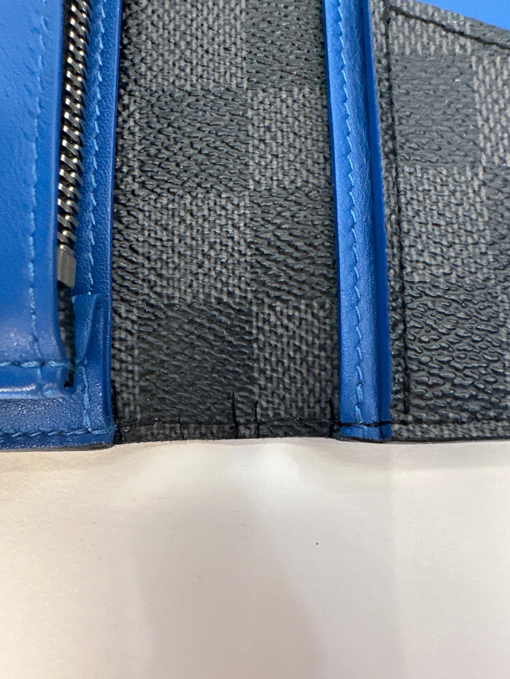 Louis Vuitton Damier Graphite Brazza Blue Gray Long Wallet