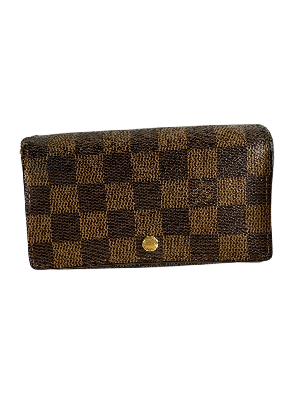 LOUIS VUITTON Porte Monnaie Damier Ebene Billets Tresor Wallet Brown