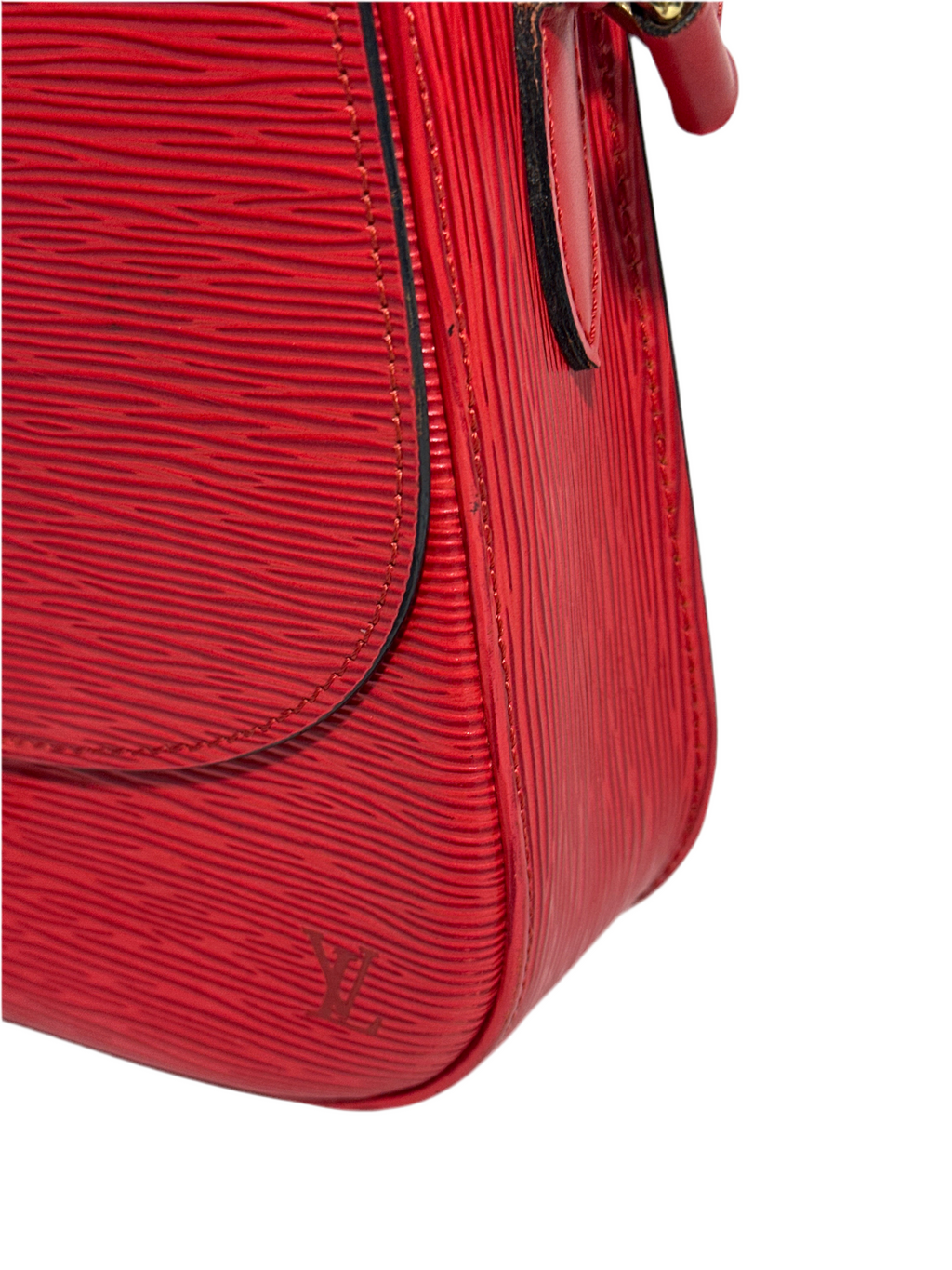 Vintage Louis Vuitton Epi Saint Cloud Shoulder Bag Red with COA