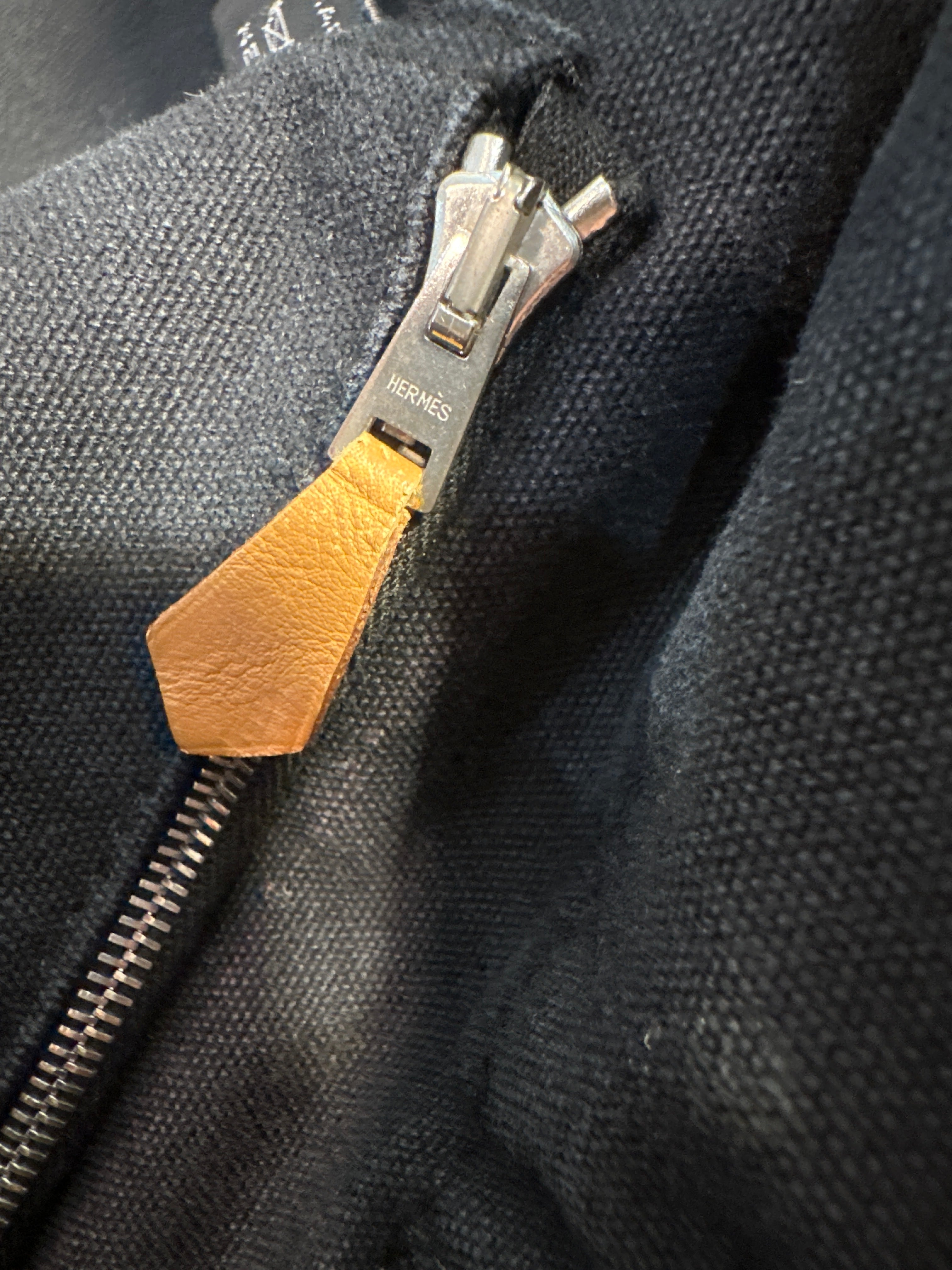 HERMES Canvas Black & Gray Tote