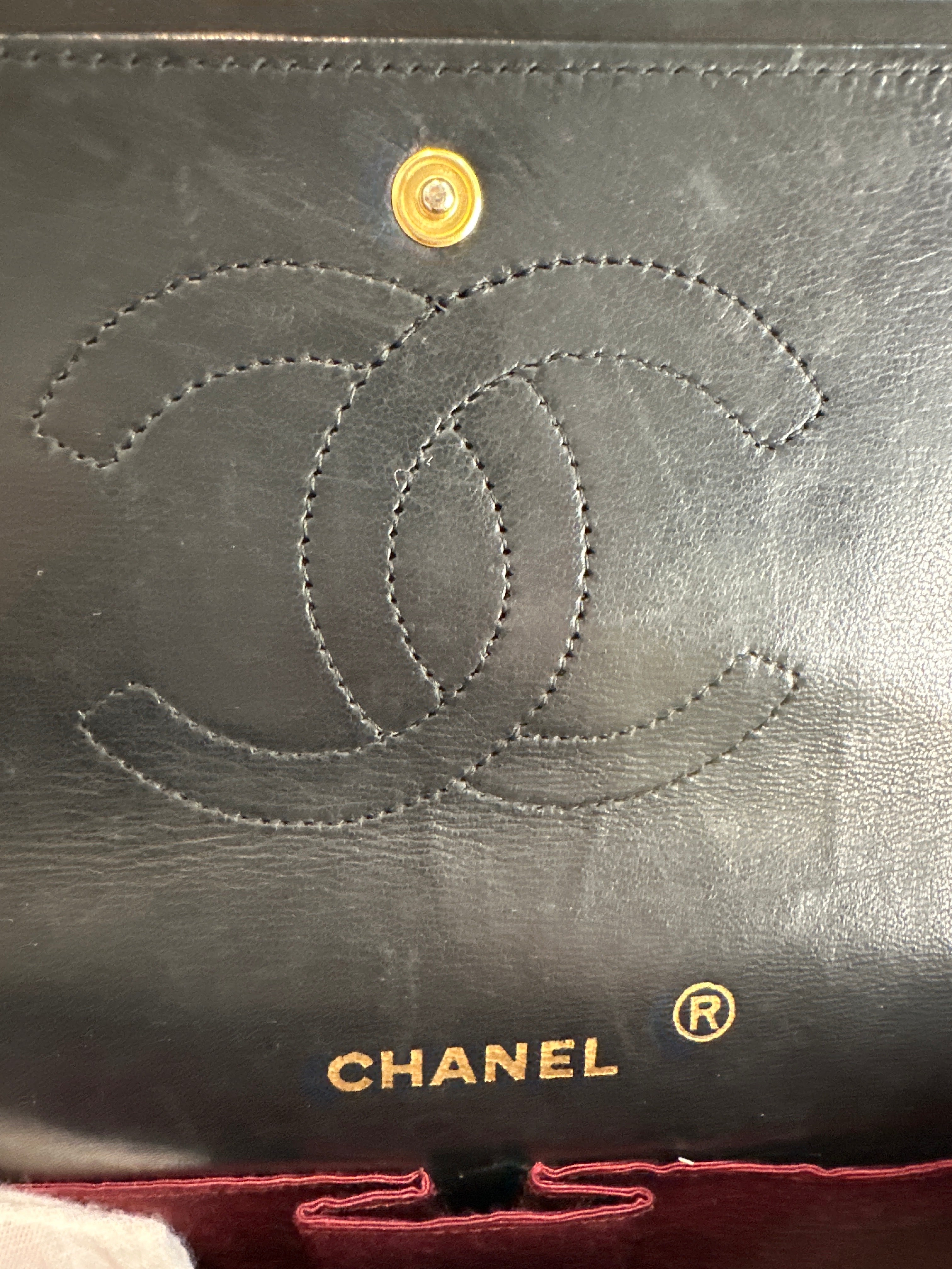 Vintage Chanel Classic Double Flap Bag Medium 1989-1991 with COA