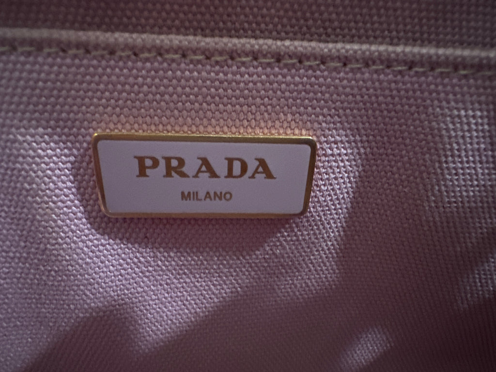 Prada Canapa Small Logo Tote in Pink