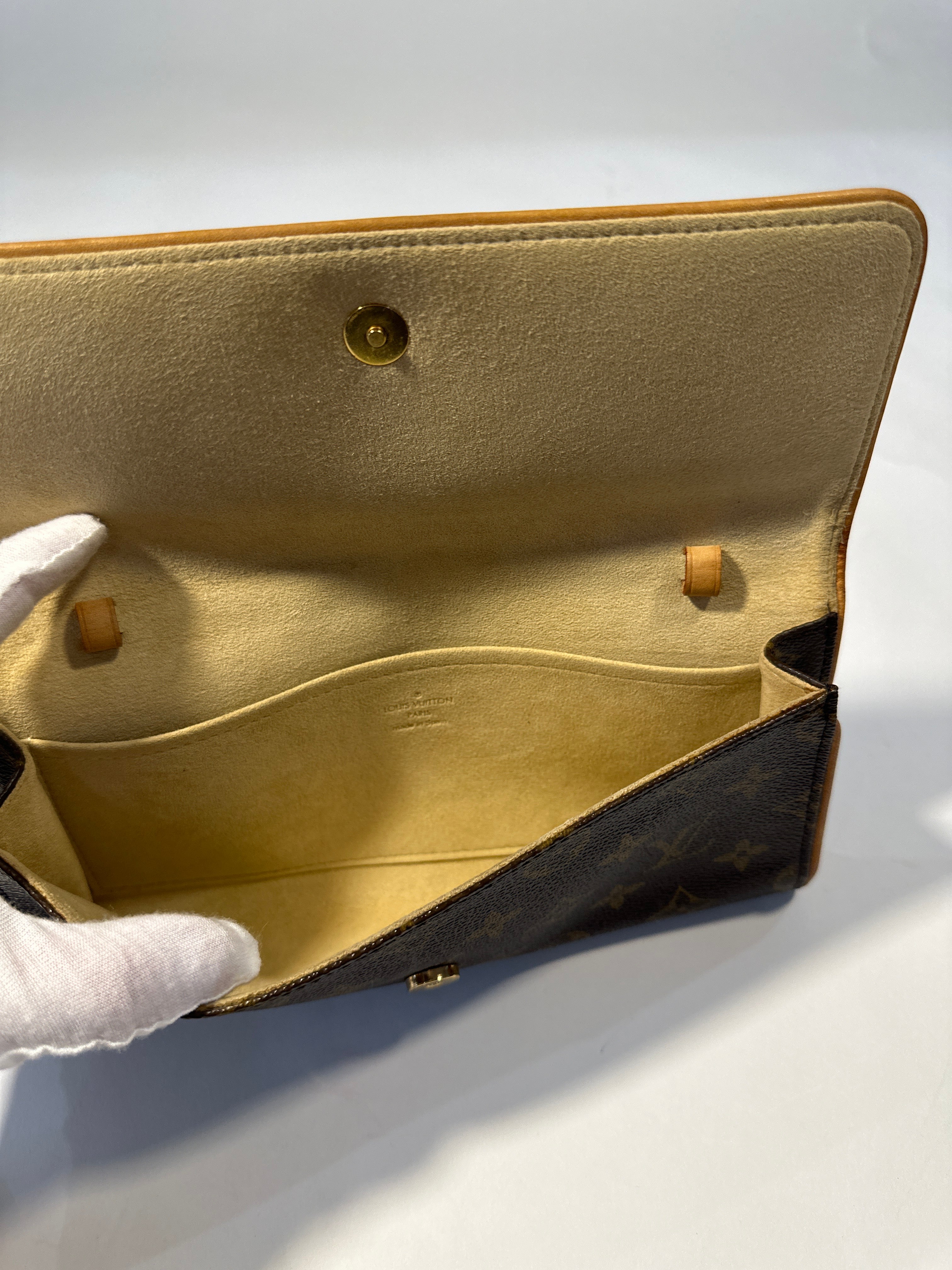 Vintage LOUIS VUITTON Monogram Pochette Twin GM with dust bag 2000