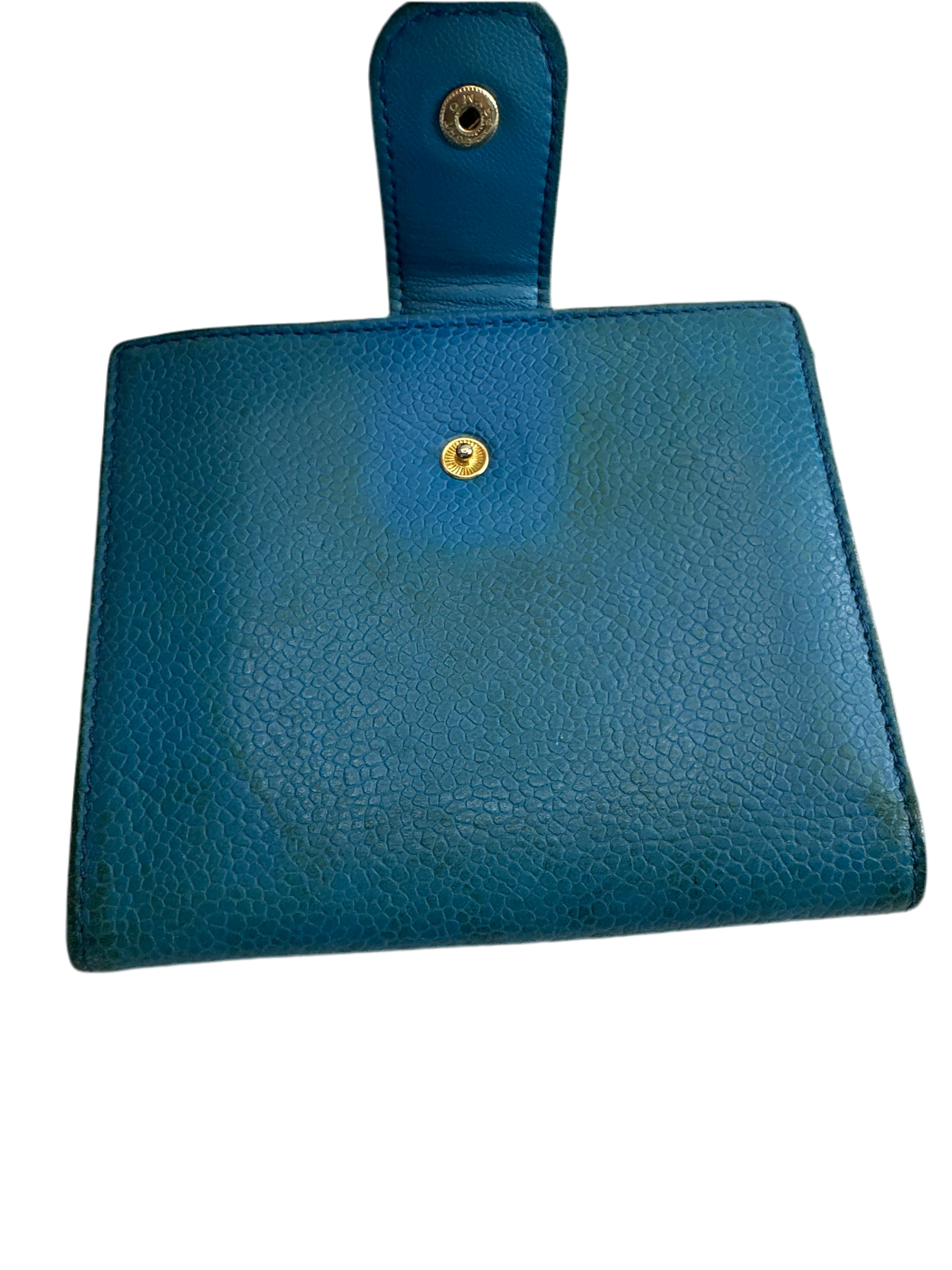 Vintage CHANEL Caviar Blue Card Holder Wallet