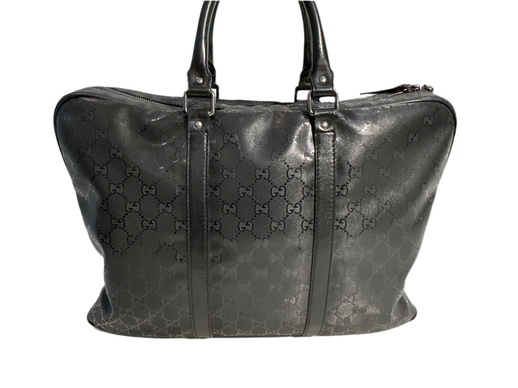 Gucci Embossed GG Briefcase Black PVC business Laptop bag
