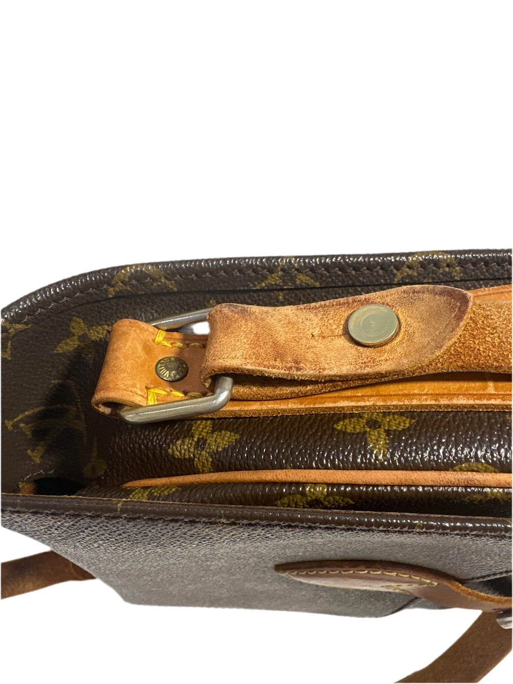 Vintage LOUIS VUITTON Cartouchiere MM Shoulder Bag Monogram Leather Brown- project bag