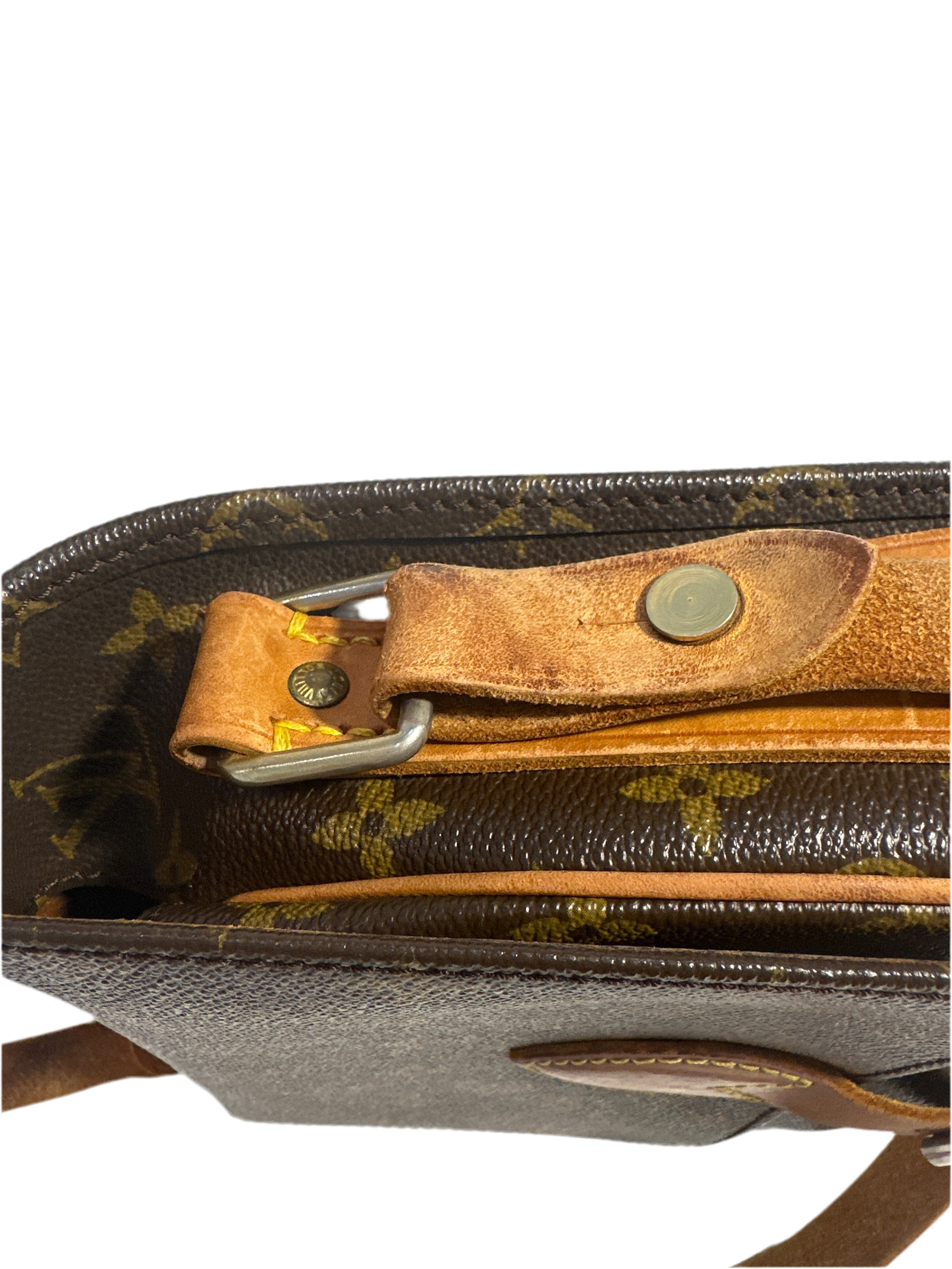 Vintage LOUIS VUITTON Cartouchiere MM Shoulder Bag Monogram Leather Brown- project bag