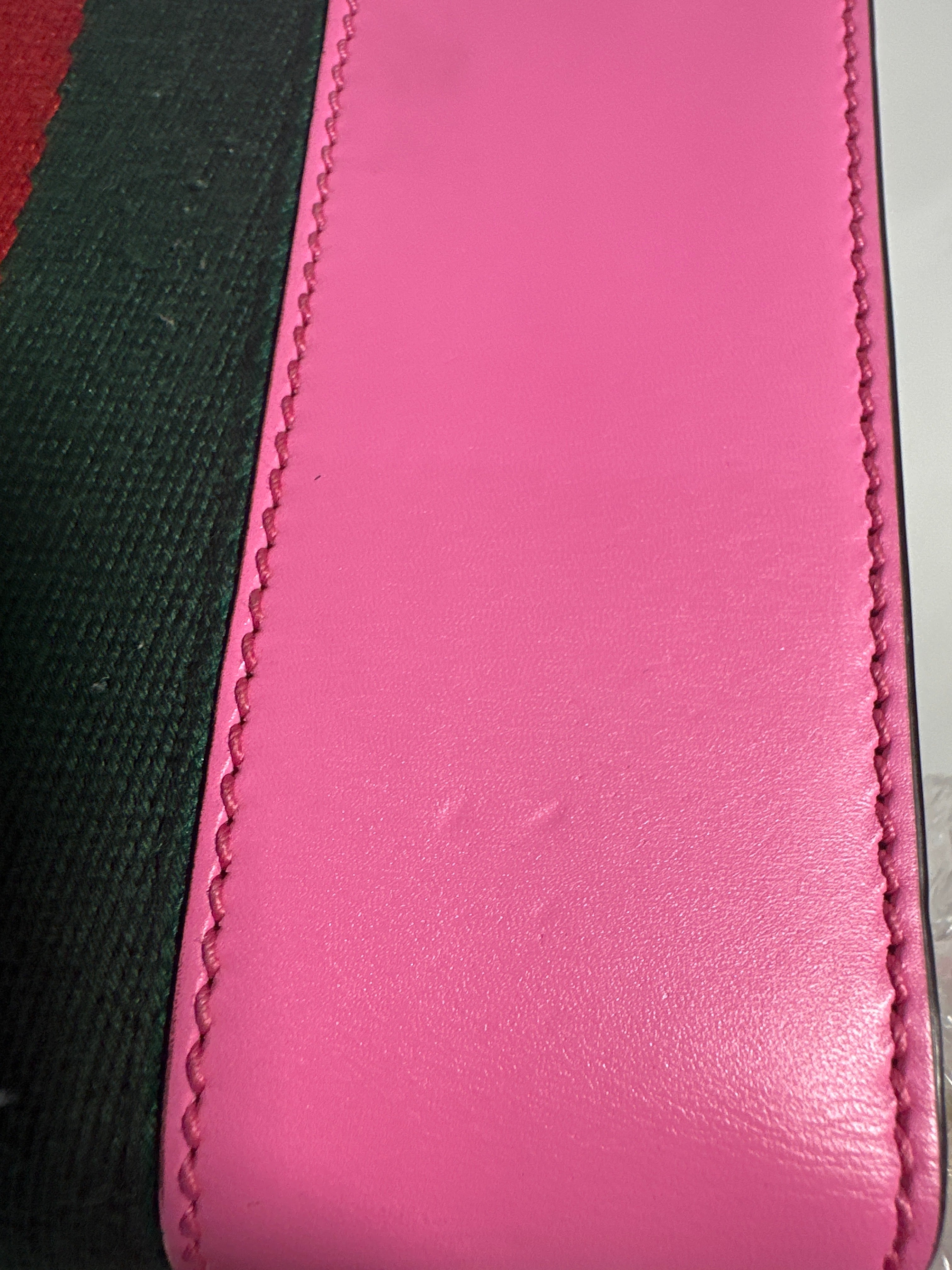 Gucci Pink Leather Mini Sylvie Chain Shoulder Bag