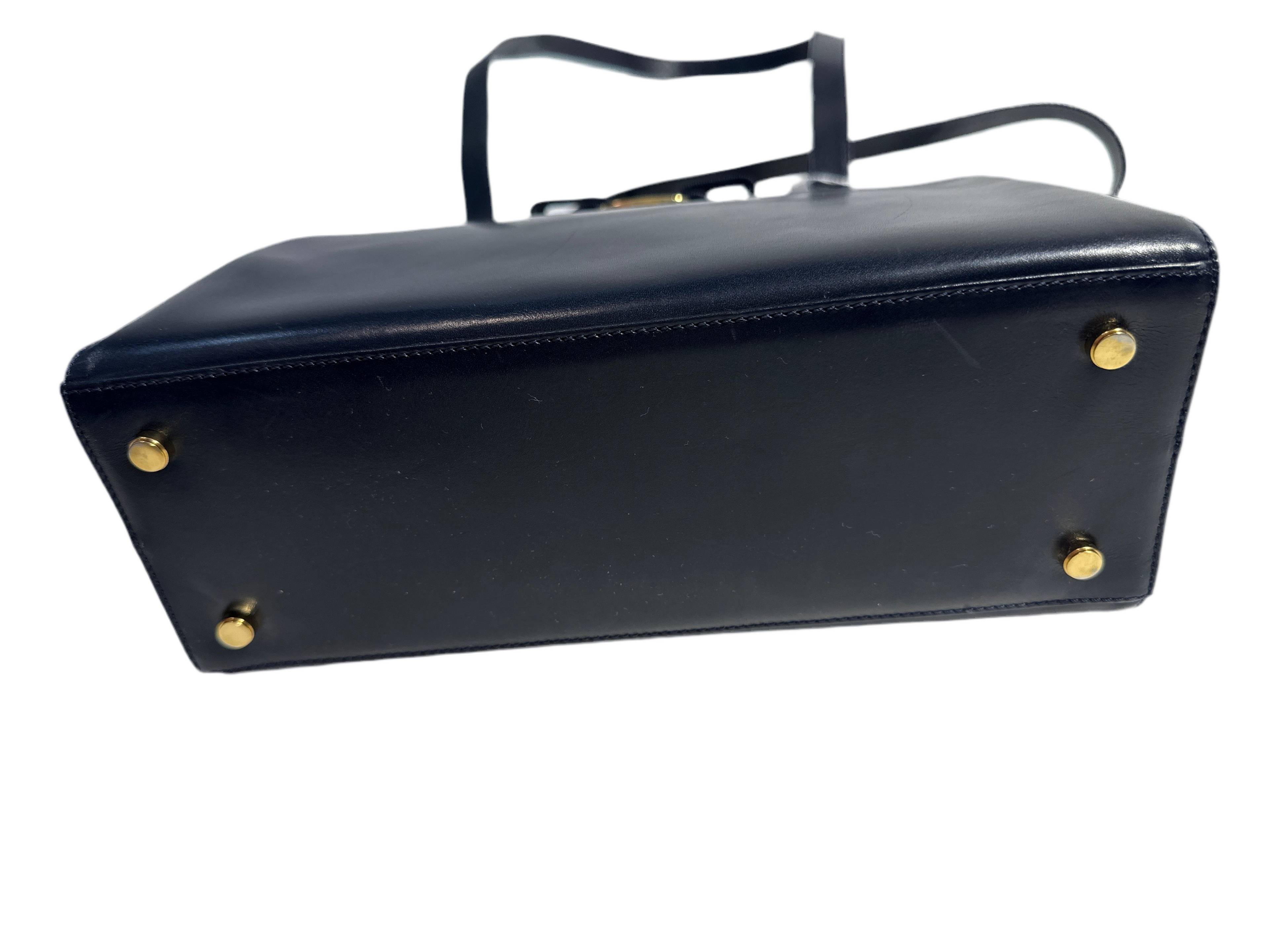 Vintage Salvatore Ferragamo Navy Blue Vala Purse