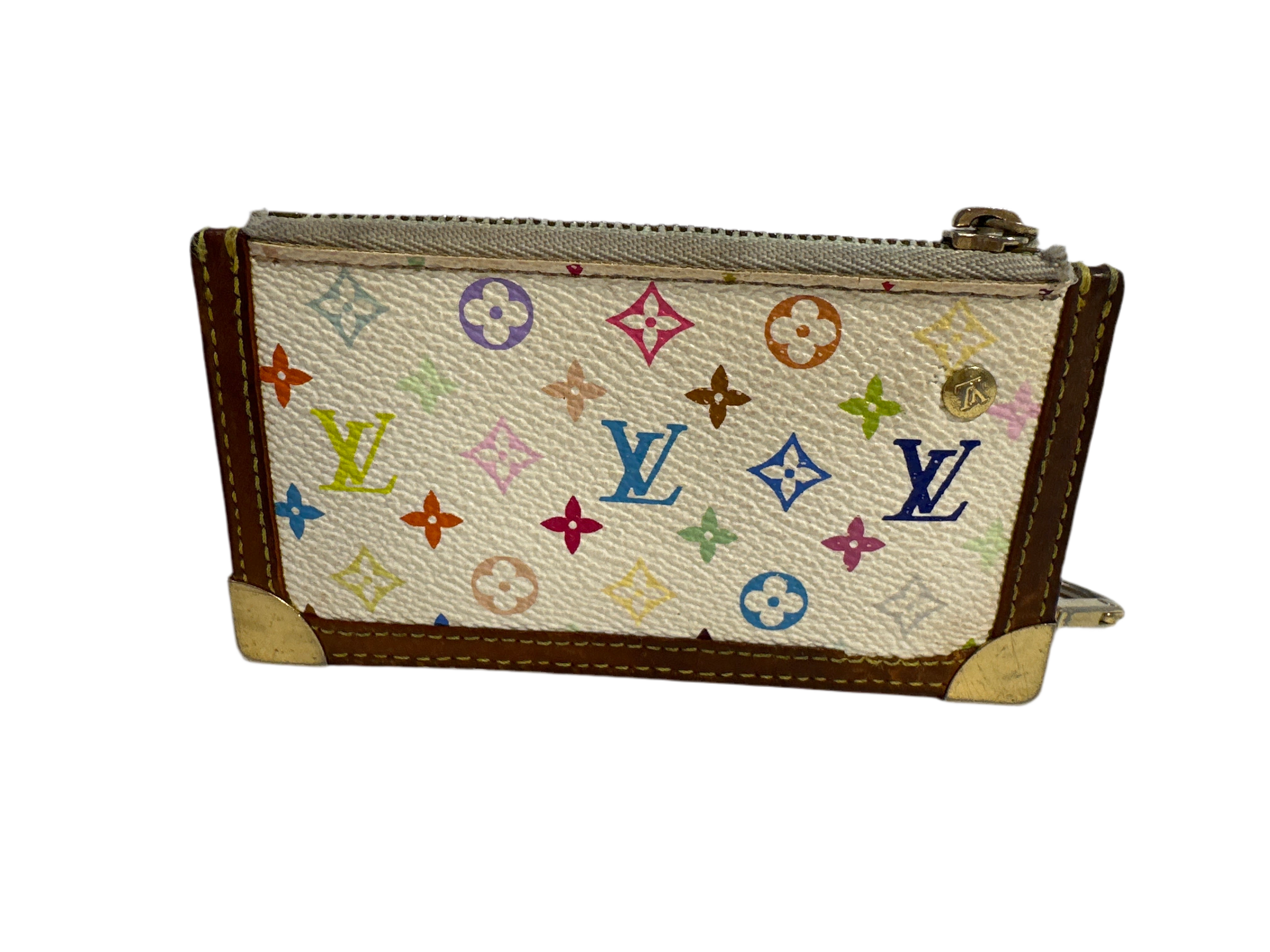 Vintage LOUIS VUITTON Limited Edition Monogram Multicolor pochette Cles/pouch