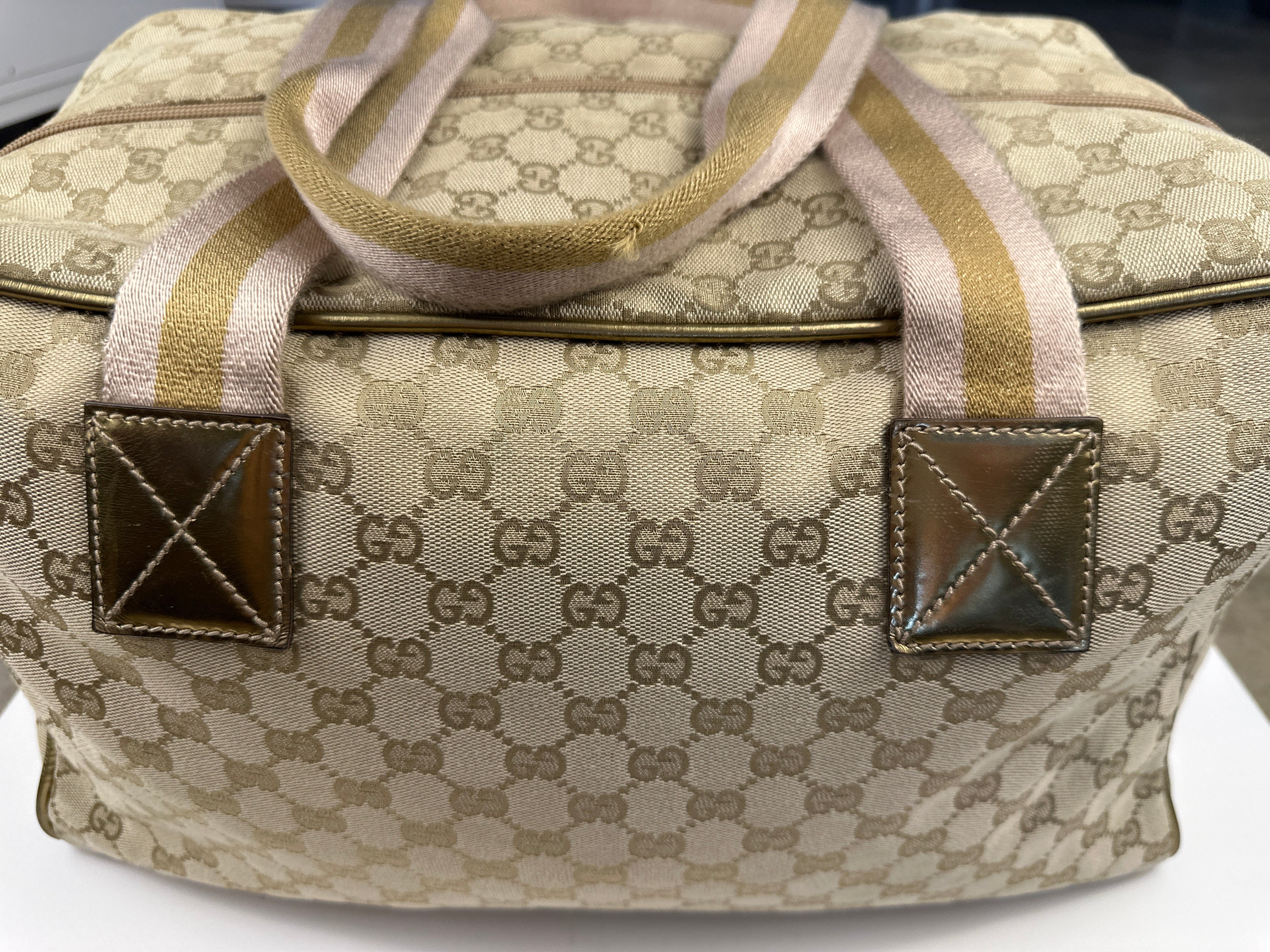 Gucci GG Canvas Web Duffle Bag