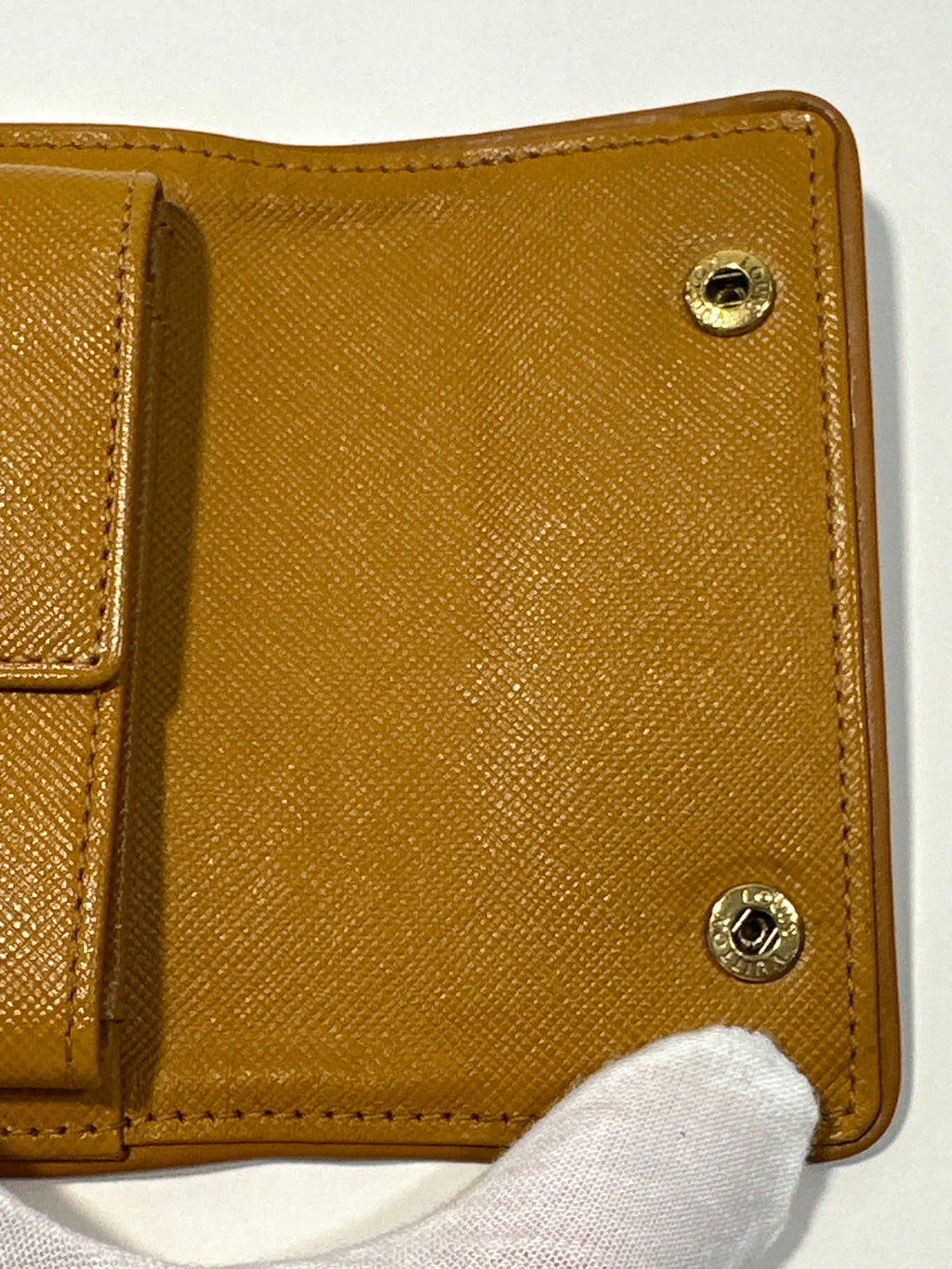 Vintage Louis Vuitton Monogram Tri-Fold Wallet Canvas Leather Beige