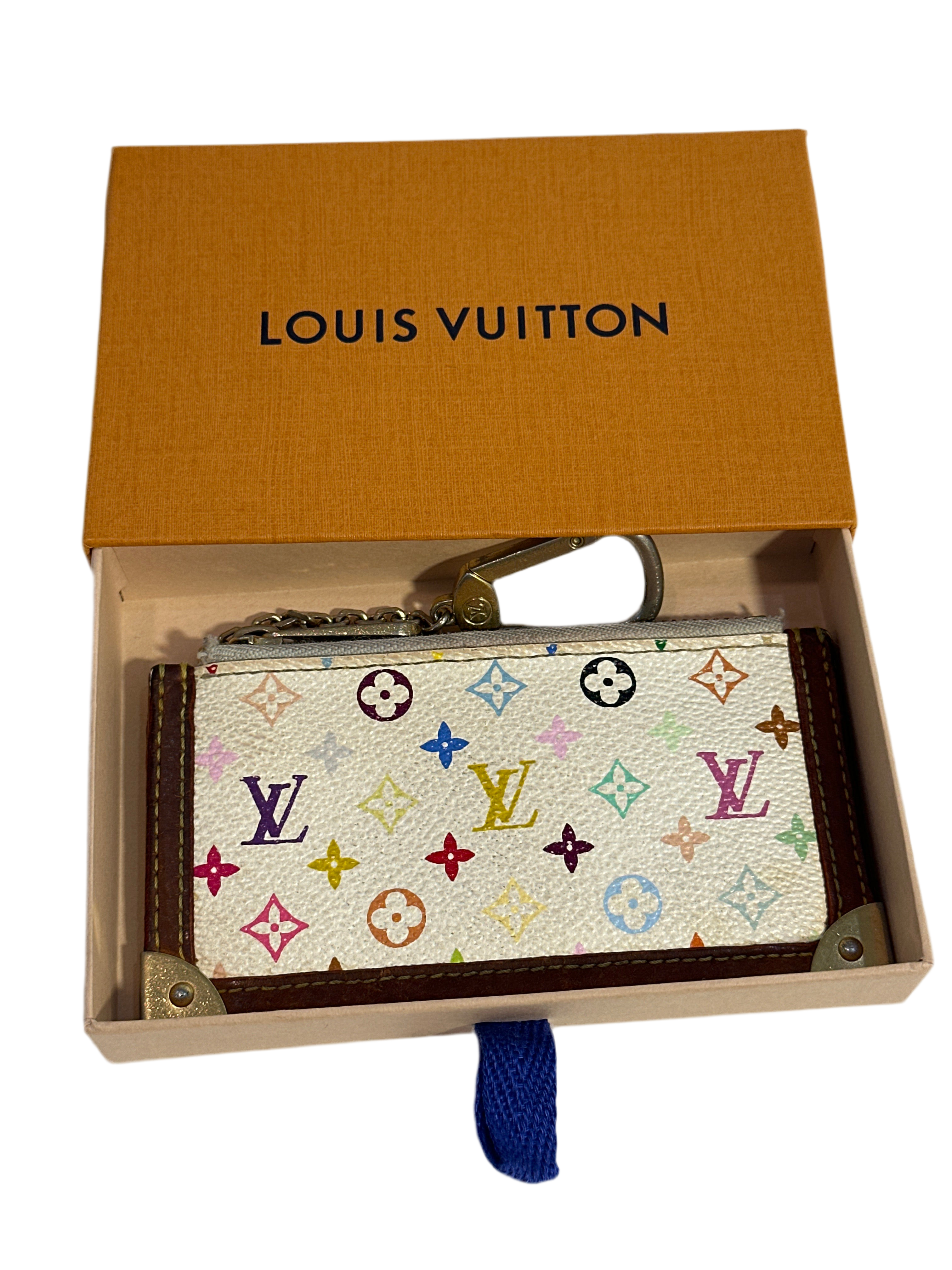 Vintage LOUIS VUITTON Limited Edition Monogram Multicolor pochette Cles/pouch