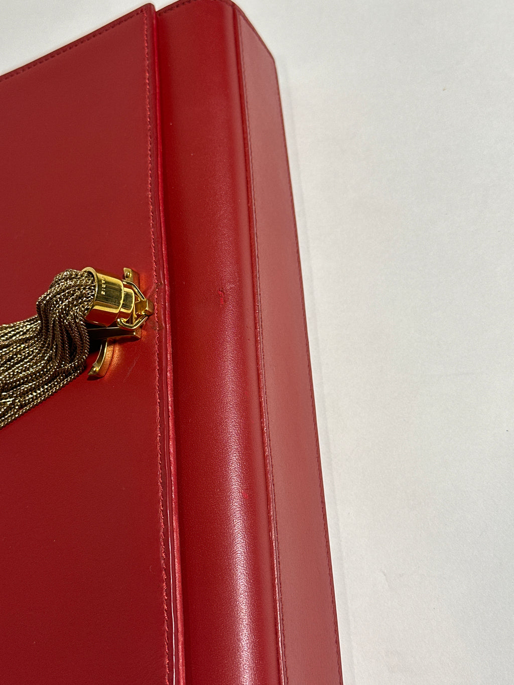Saint Laurent Shoulder Red Kate Tassel Bag