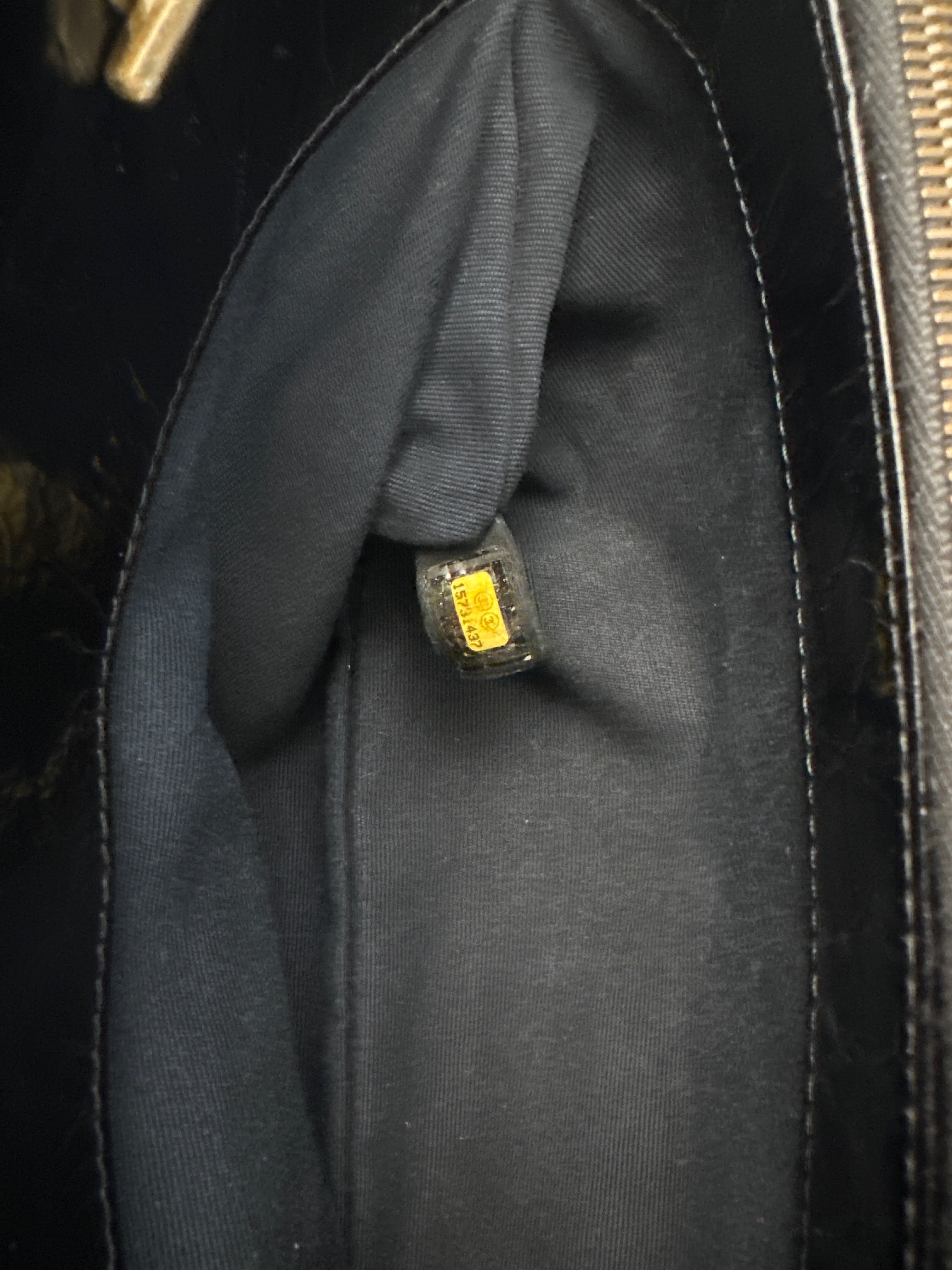 Chanel Glazed Crackled Calfskin Small Reissue Tote Black 2011-2012 with COA