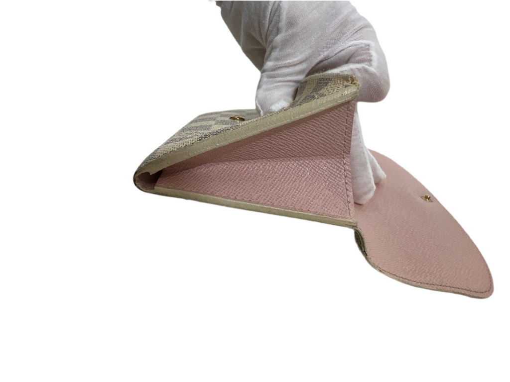 LOUIS VUITTON Emilie Damier Azur Wallet Rose Ballerine