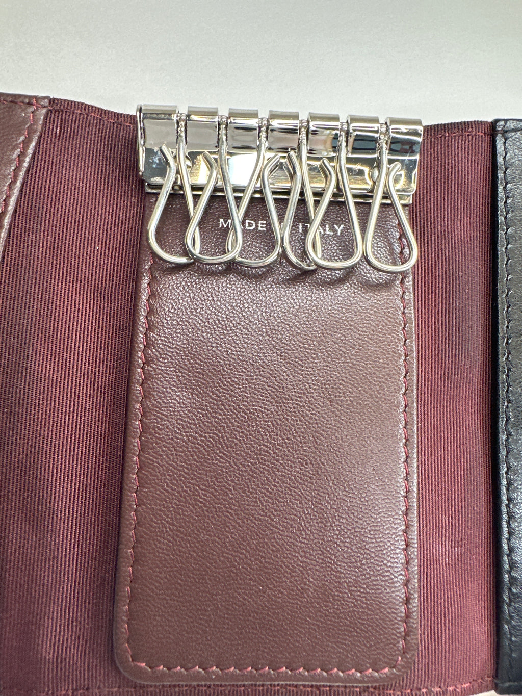 Vintage Chanel Classic Black Lambskin 6-Ring Key Holder with Silver Hardware