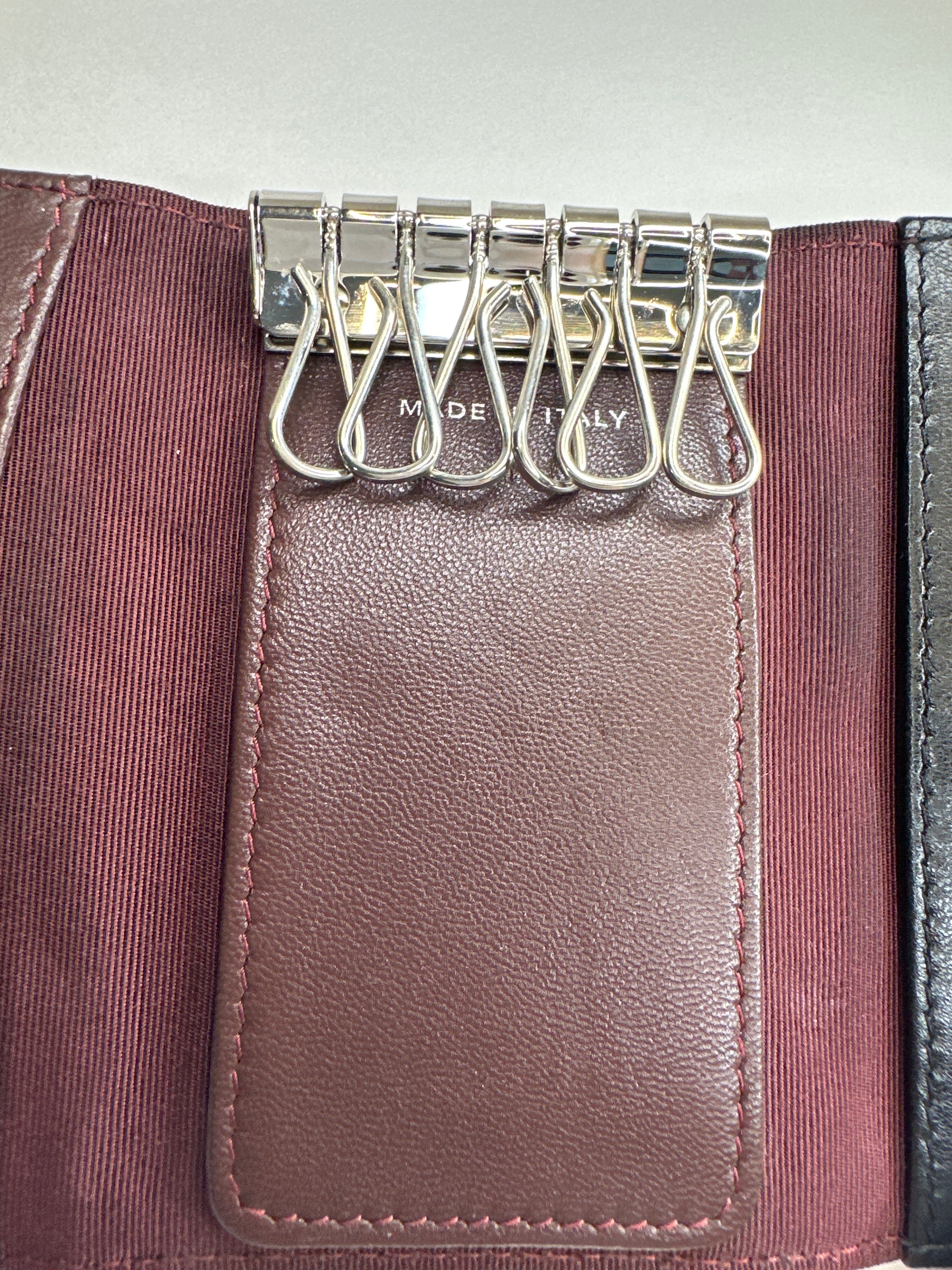 Vintage Chanel Classic Black Lambskin 6-Ring Key Holder with Silver Hardware