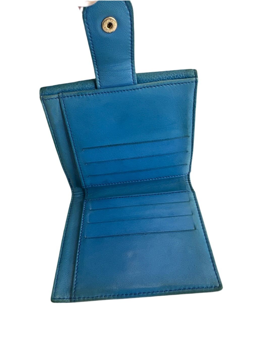 Vintage CHANEL Caviar Blue Card Holder Wallet