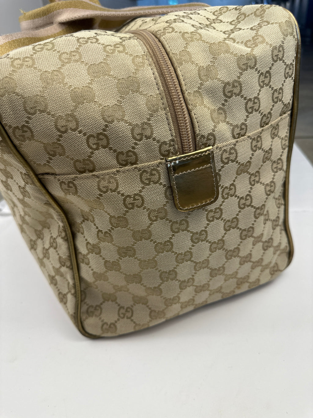 Gucci GG Canvas Web Duffle Bag