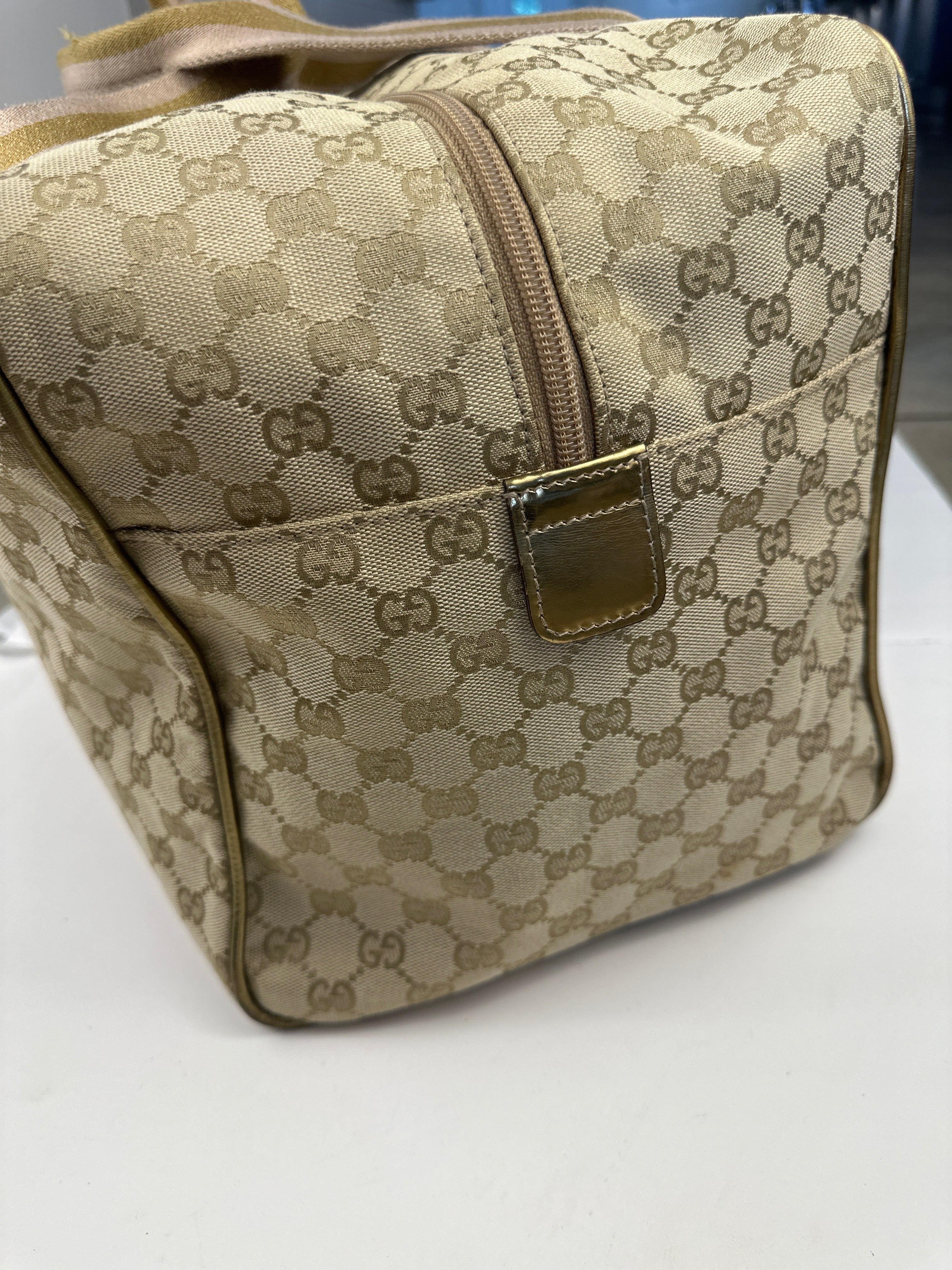 Gucci GG Canvas Web Duffle Bag
