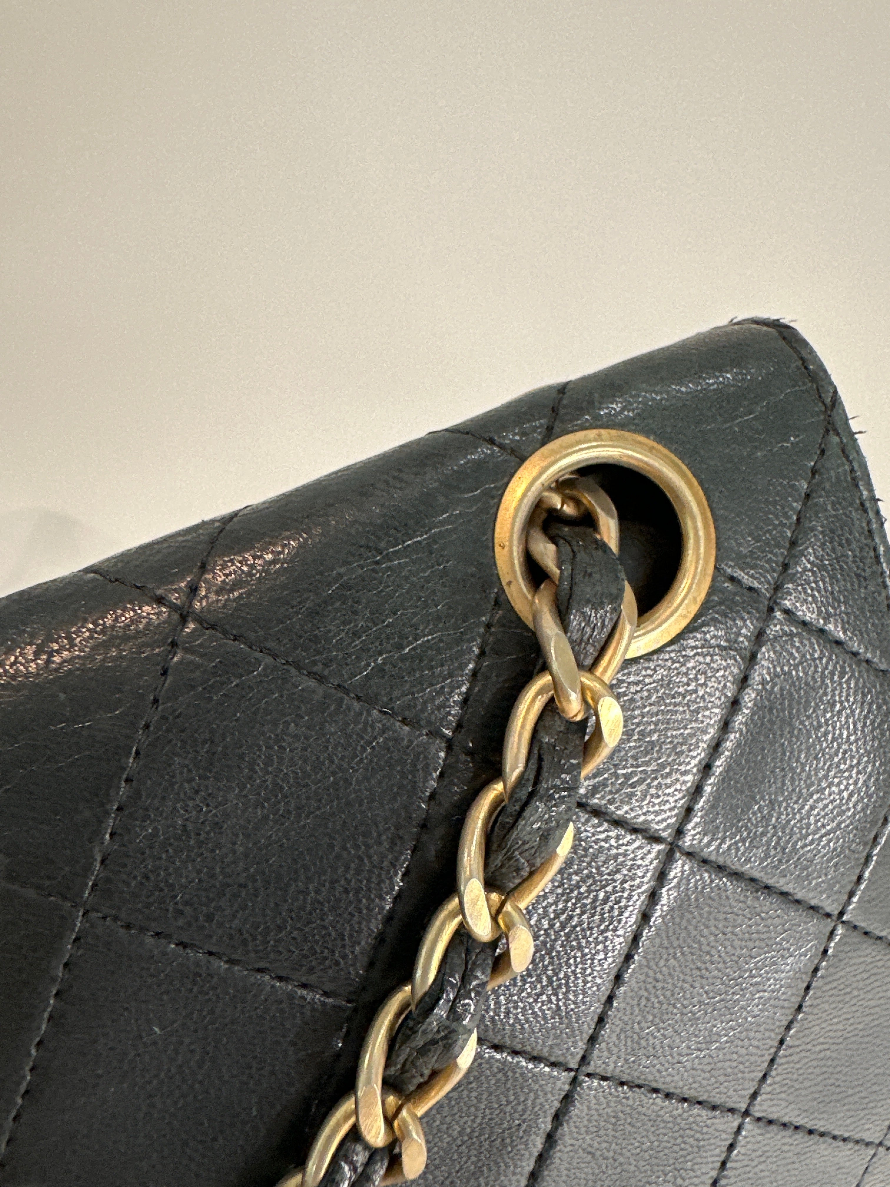 Vintage Chanel Classic Double Flap Bag Medium 1989-1991 with COA