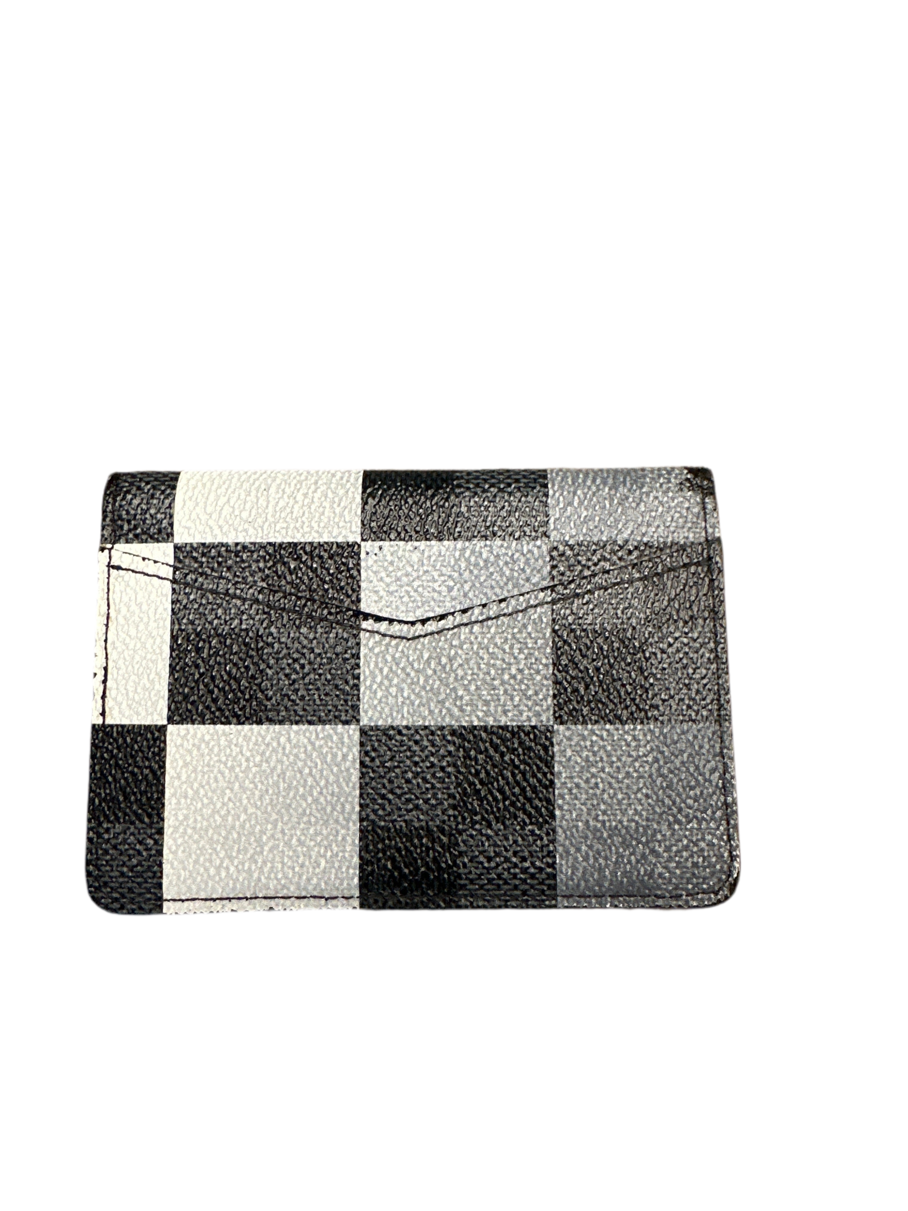 Louis Vuitton Damier Graphite Giant White Monogram Logo Pocket Organizer Wallet