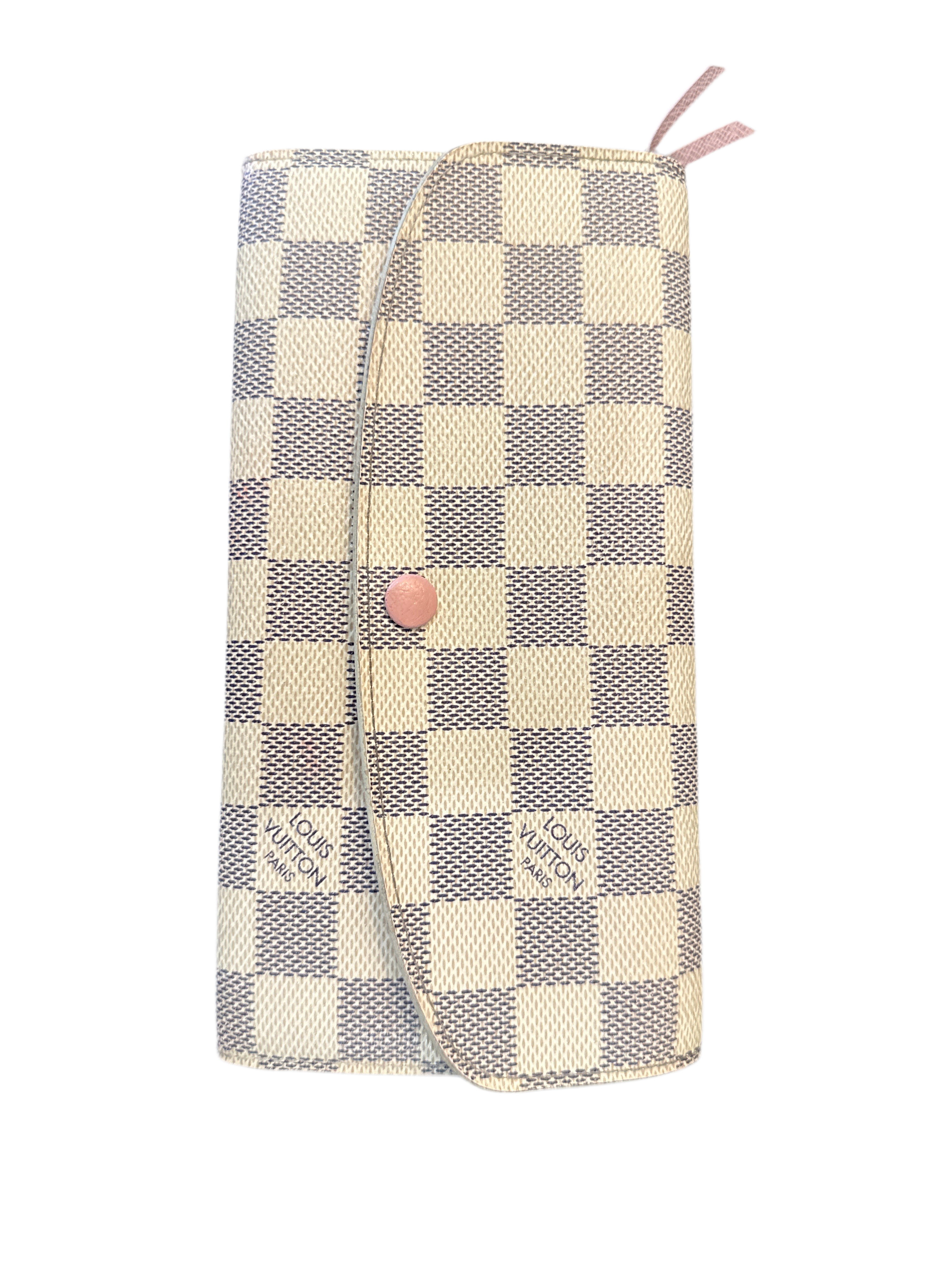 LOUIS VUITTON Emilie Damier Azur Wallet Rose Ballerine