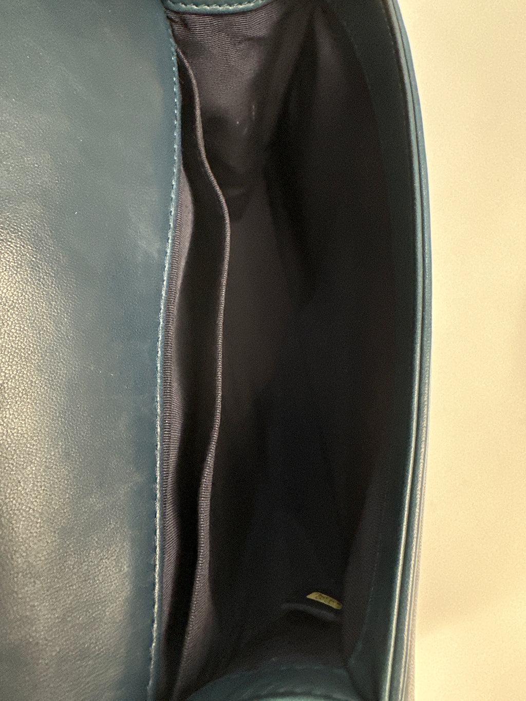 CHANEL Teal Velvet And Quilted Plaid Tweed Paris-Edinburgh Medium Boy Bag