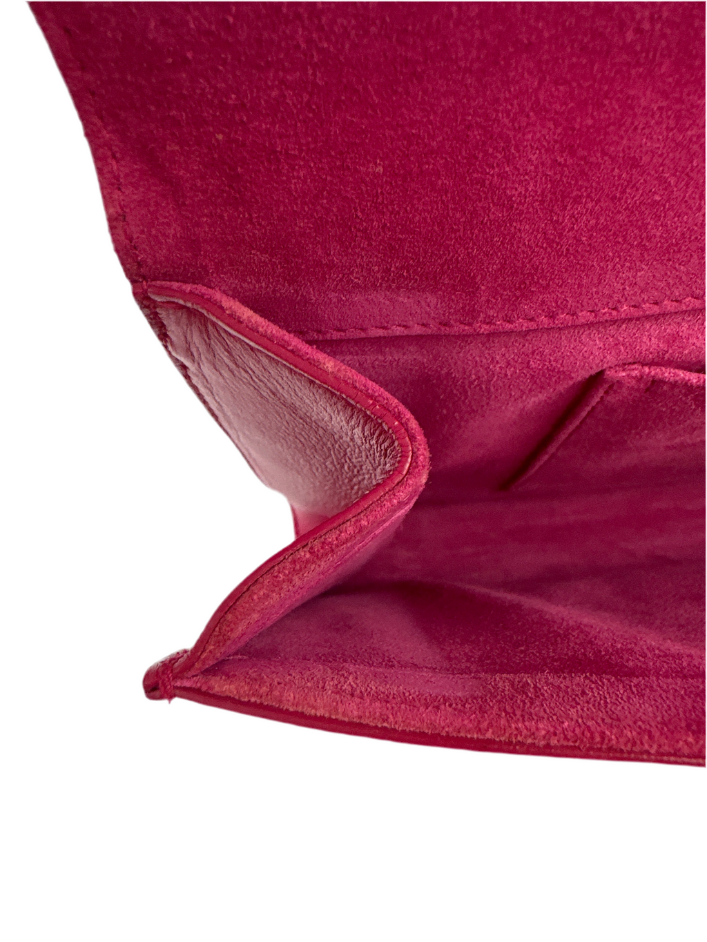 SAINT LAURENT Calfskin Classic Y Ligne Clutch Fuchsia