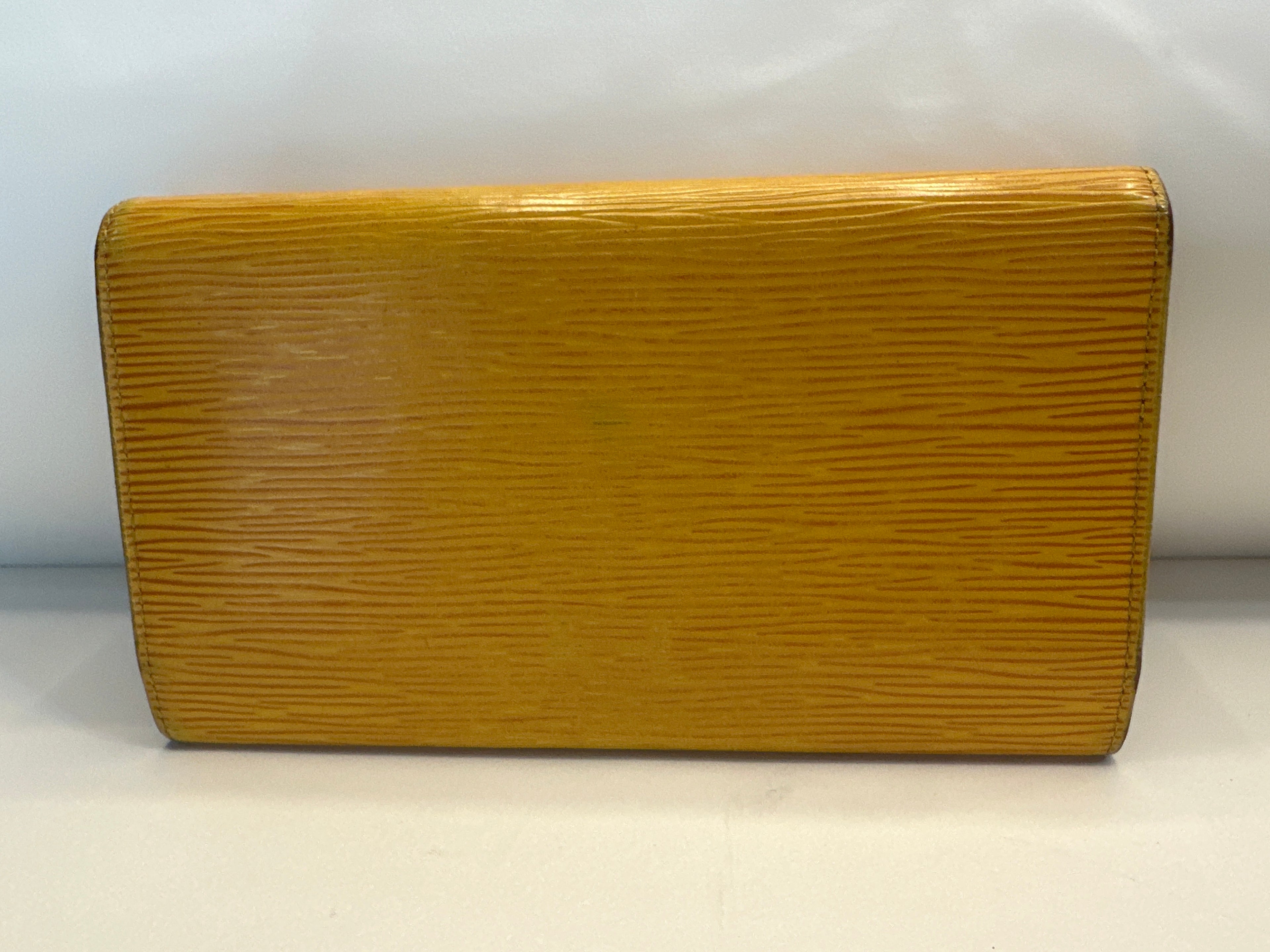 LOUIS VUITTON Wallet Yellow Epi Porte Tresor International Trifold