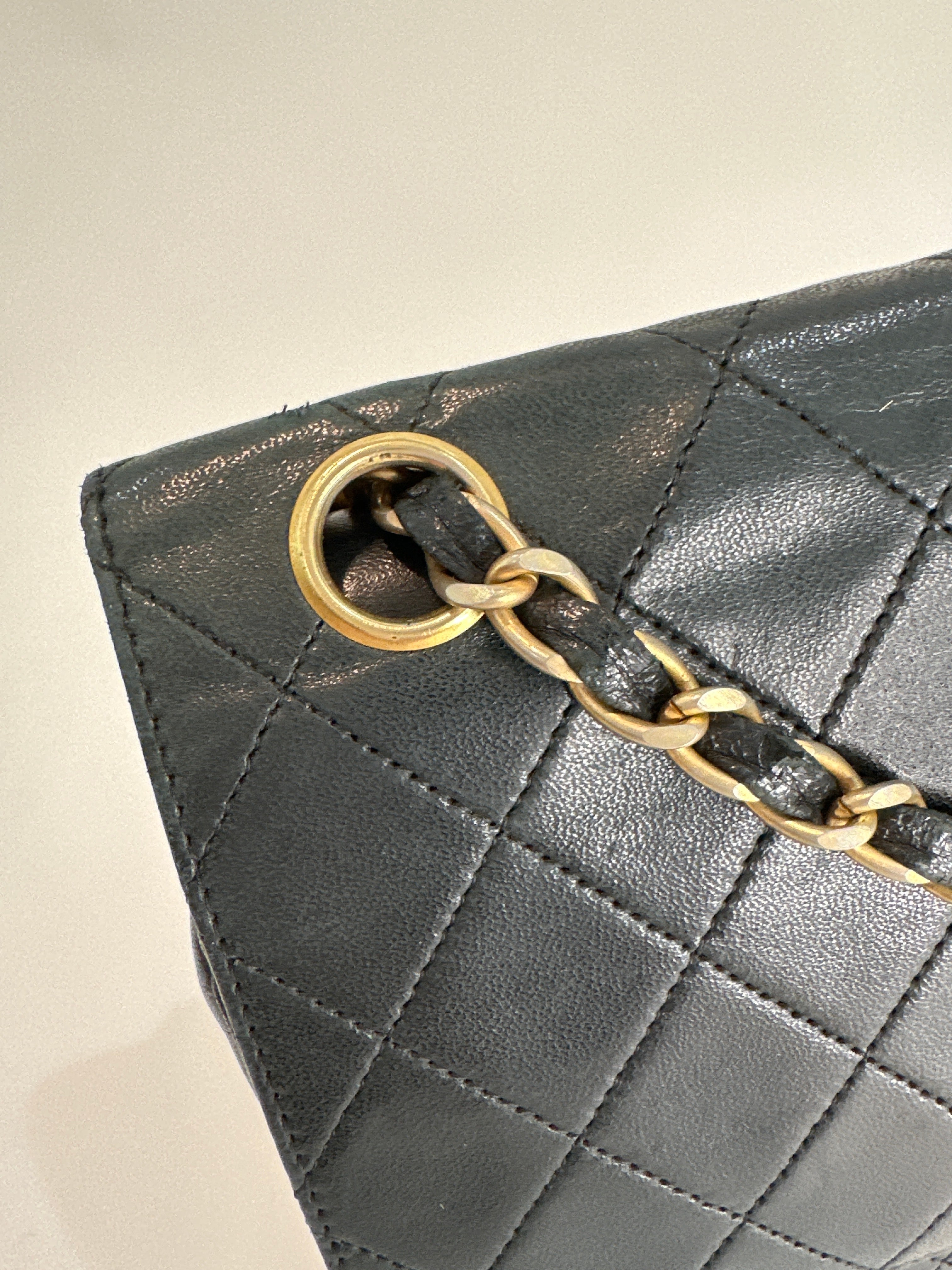 Vintage Chanel Classic Double Flap Bag Medium 1989-1991 with COA