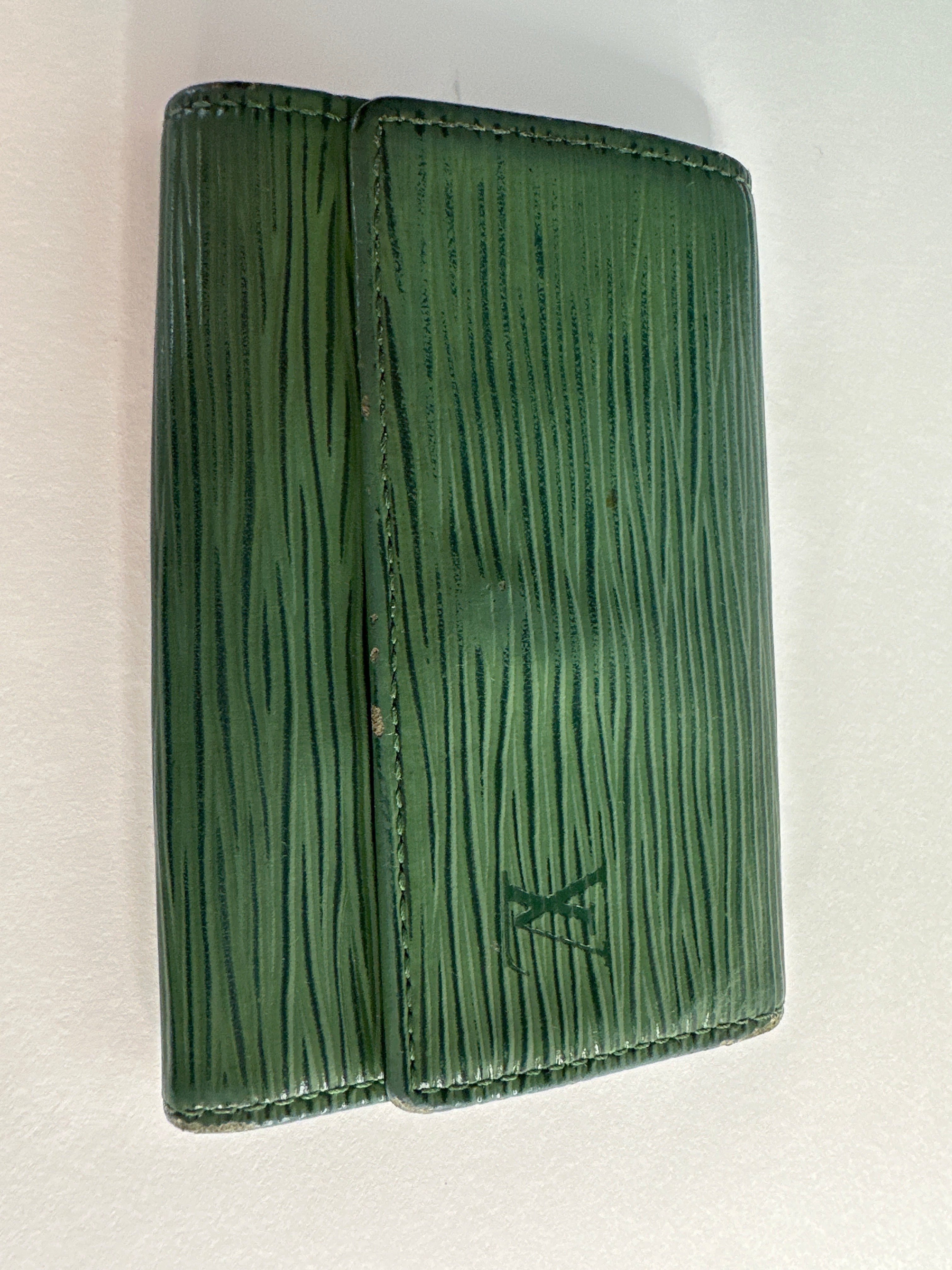 Vintage Louis Vuitton Green Epi 6 Key Card Holder