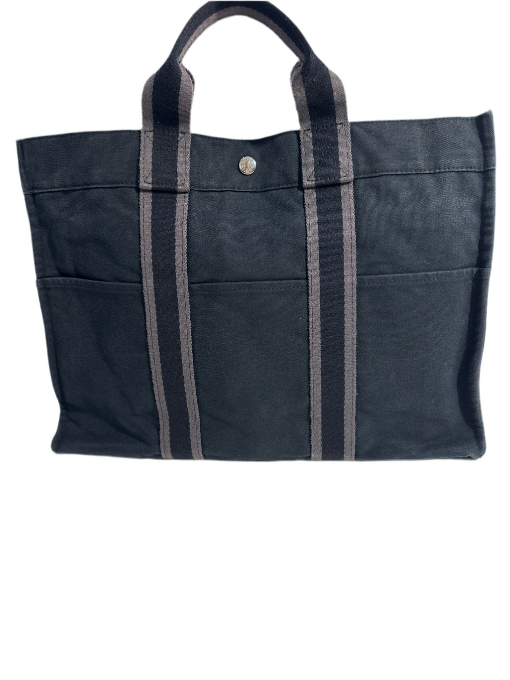 HERMES Canvas Black & Gray Tote