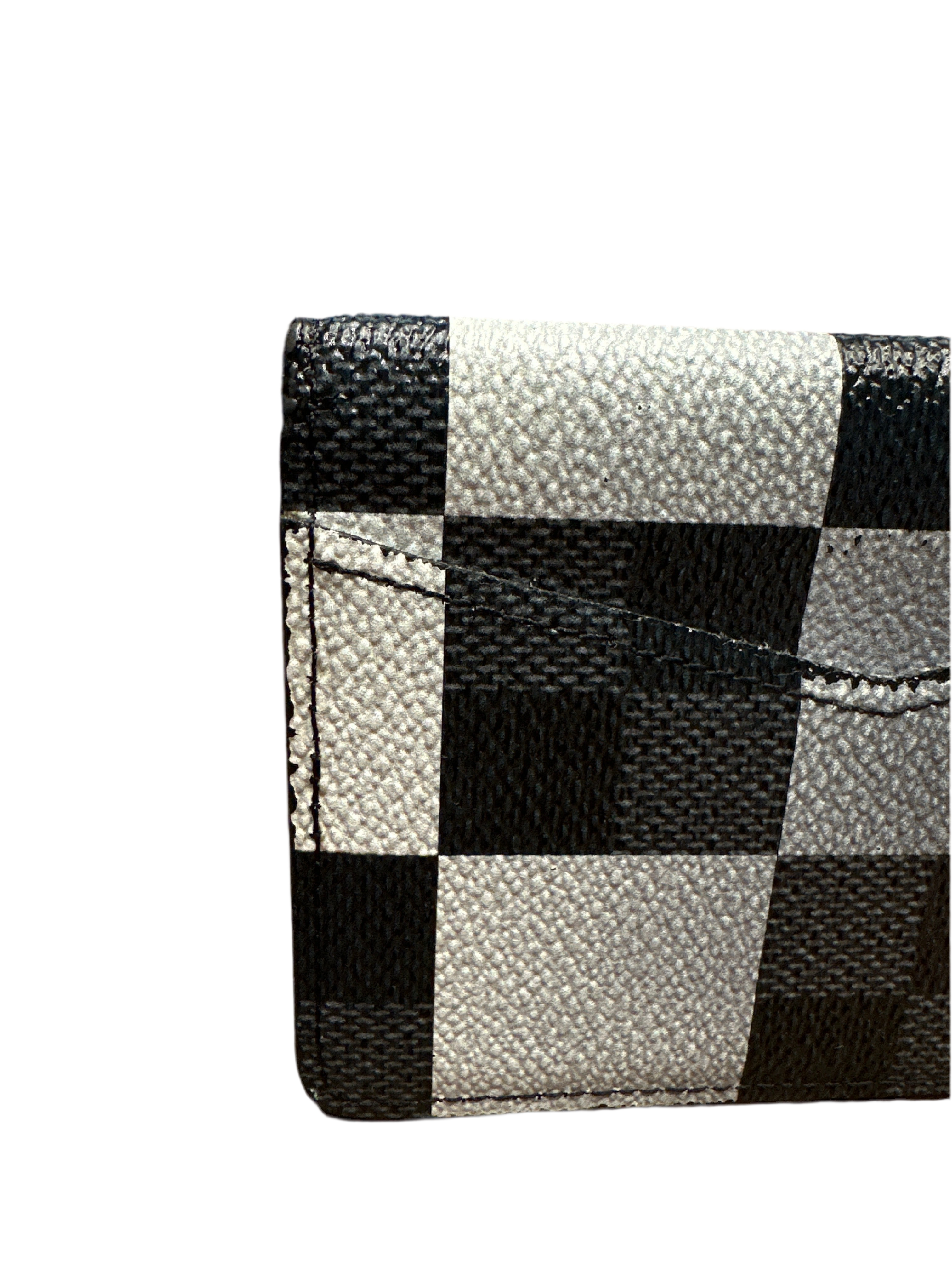 Louis Vuitton Damier Graphite Giant White Monogram Logo Pocket Organizer Wallet