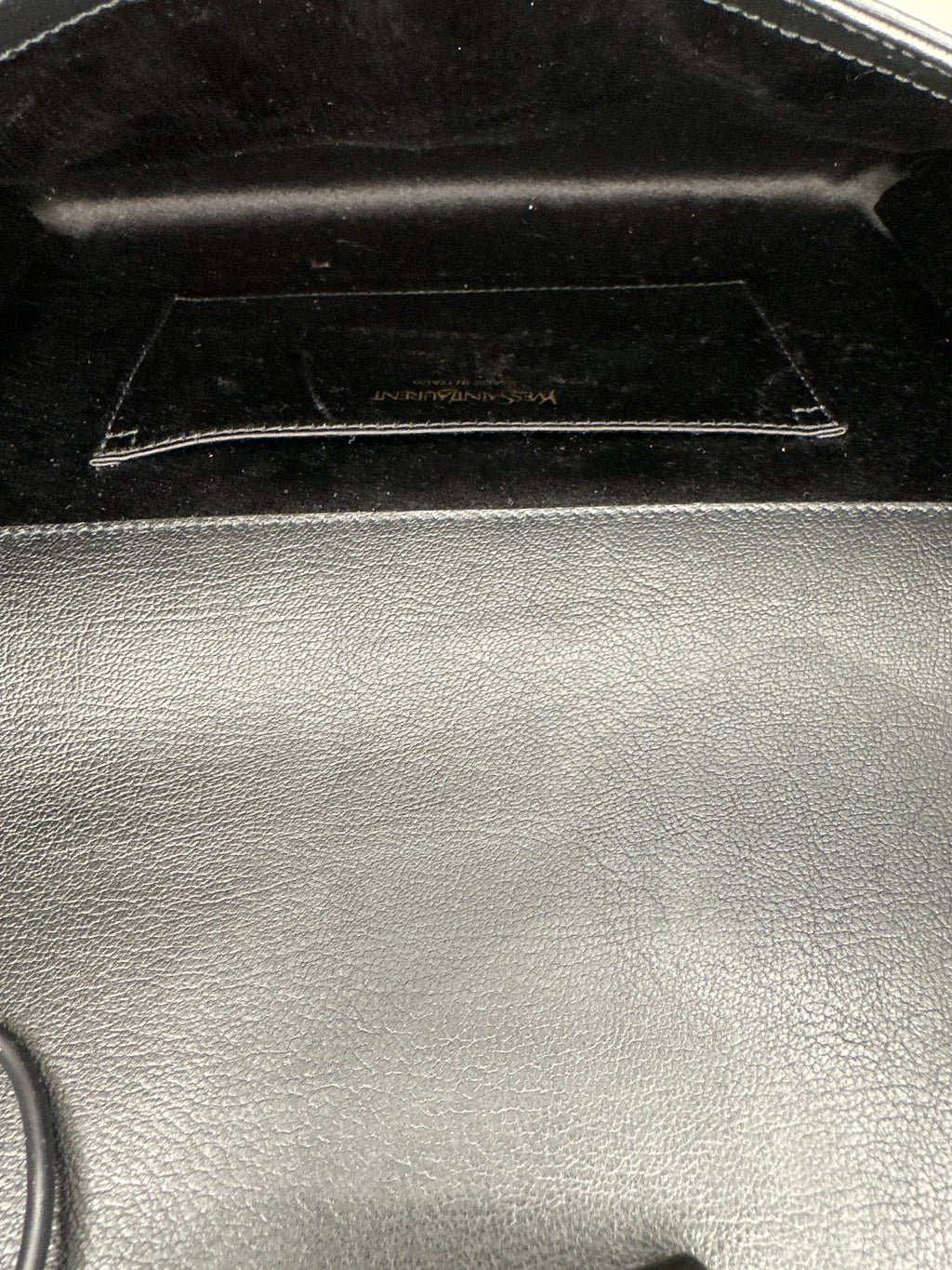 Saint Laurent Womens Monogram Leather Belle De Jour Clutch Handbag Black