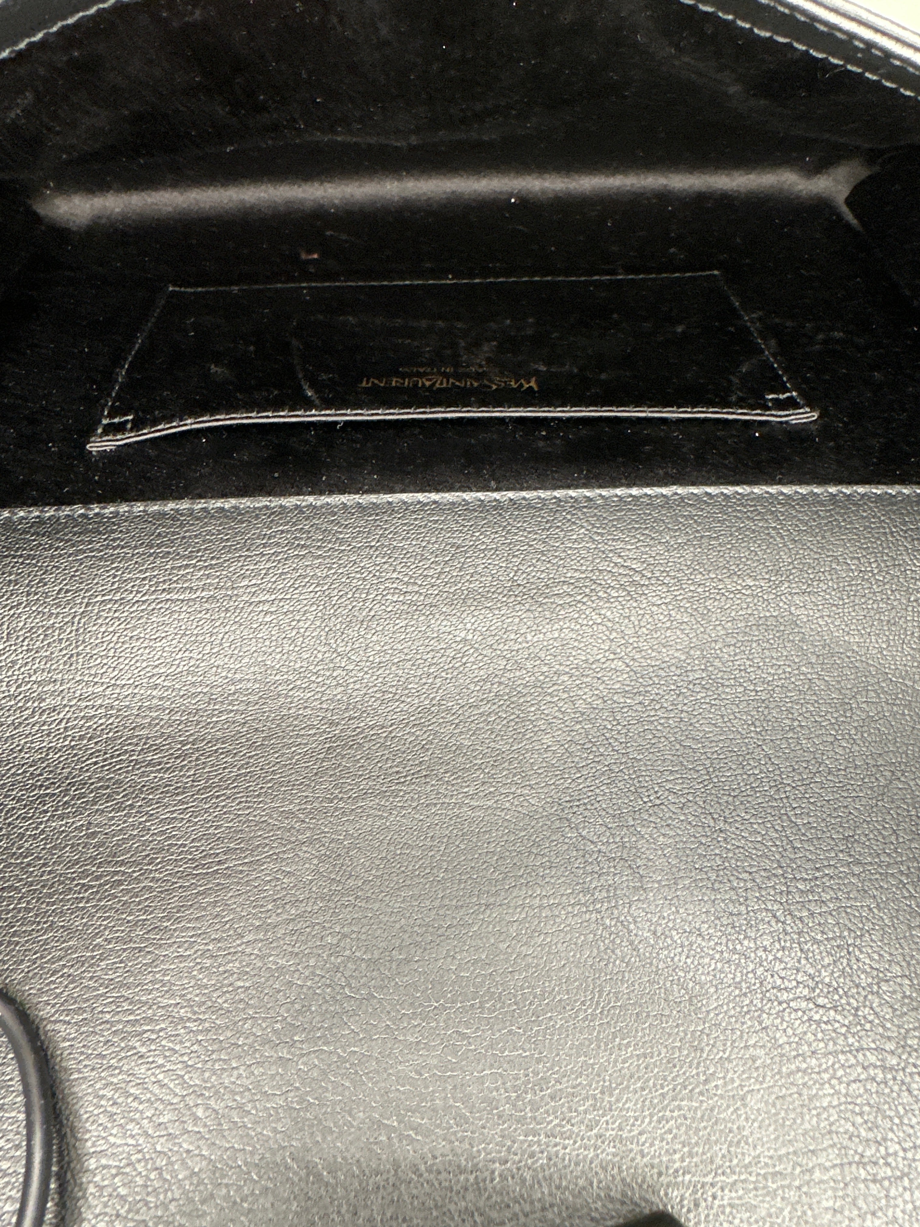 Saint Laurent Womens Monogram Leather Belle De Jour Clutch Handbag Black