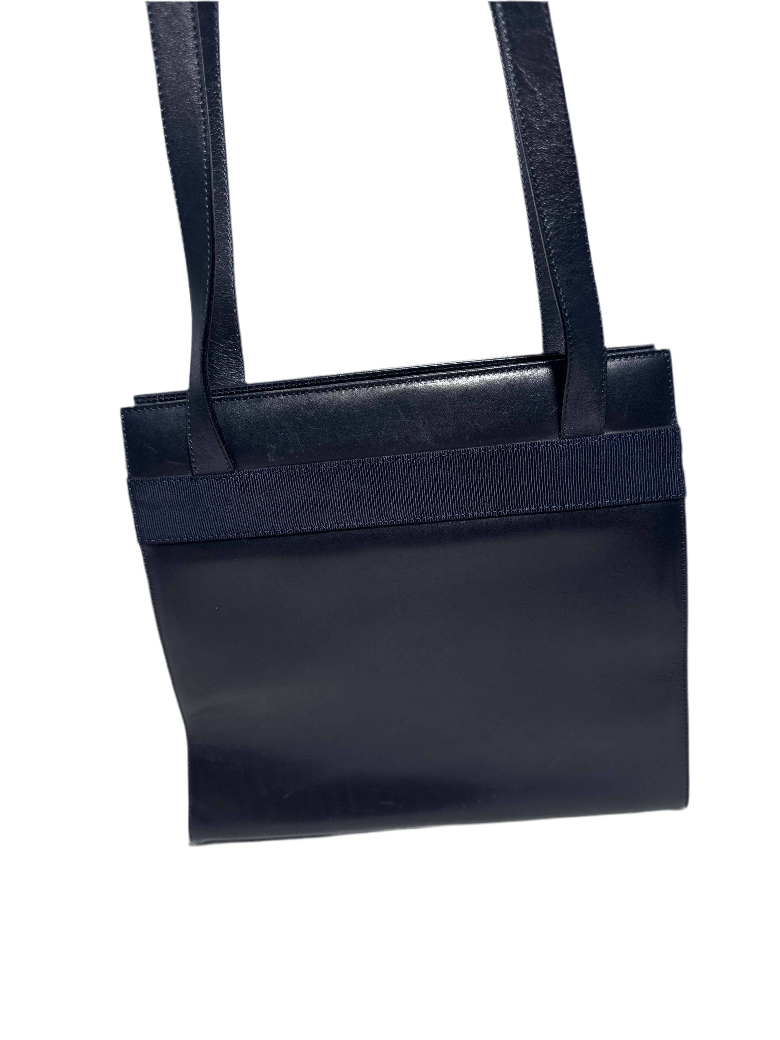 Vintage Salvatore Ferragamo Navy Blue Vala Purse