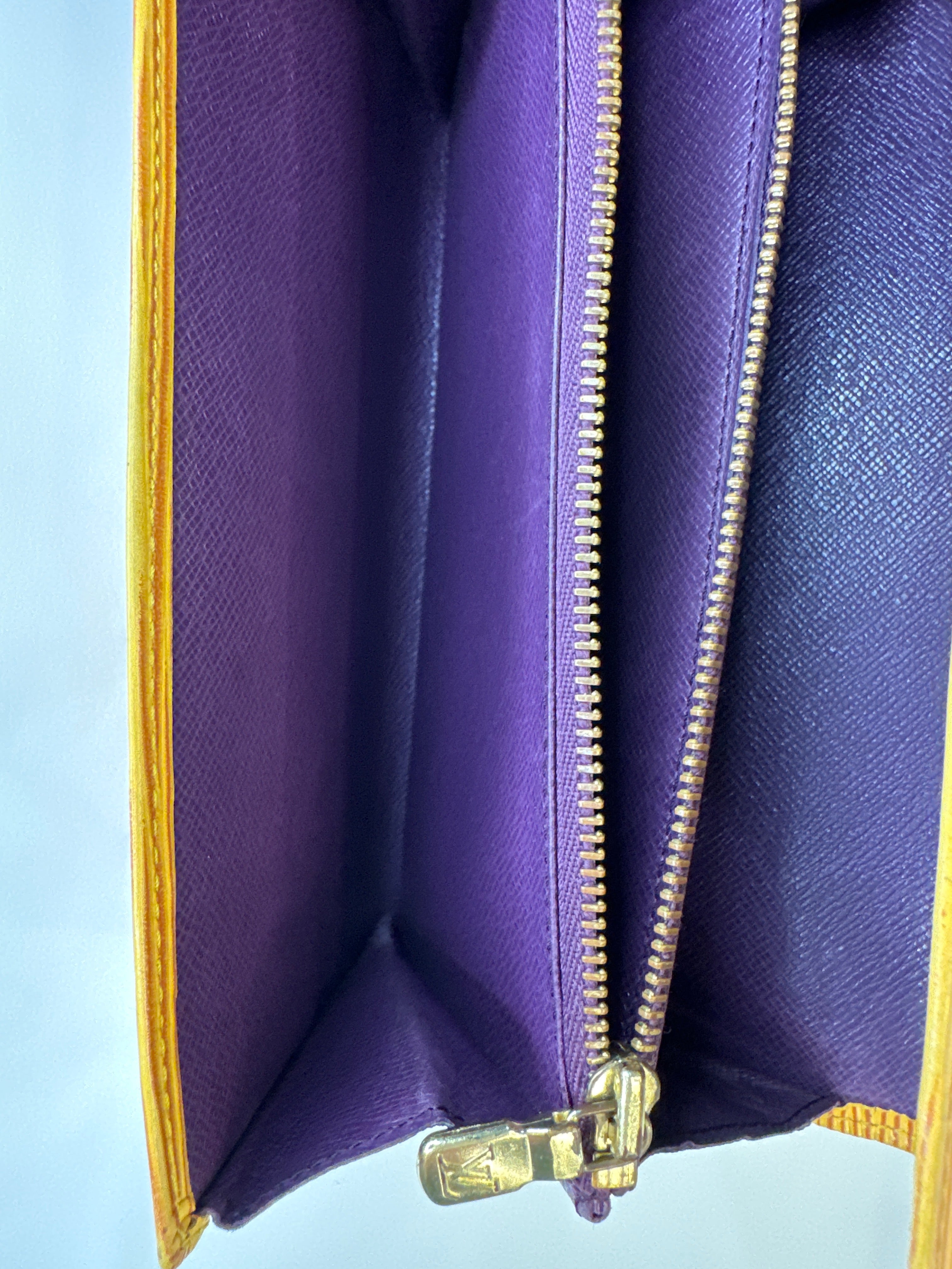 Vintage Louis Vuitton Long Wallet Portefeuille Sarah leather Epi Yellow
