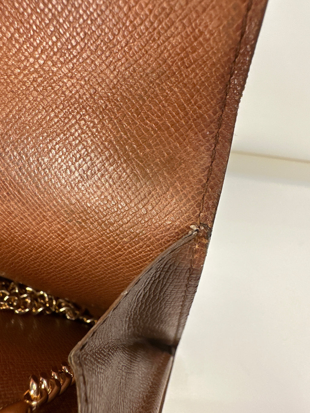 Vintage Louis Vuitton Logo LV Trifold Wallet Large Monogram Brown Authentic