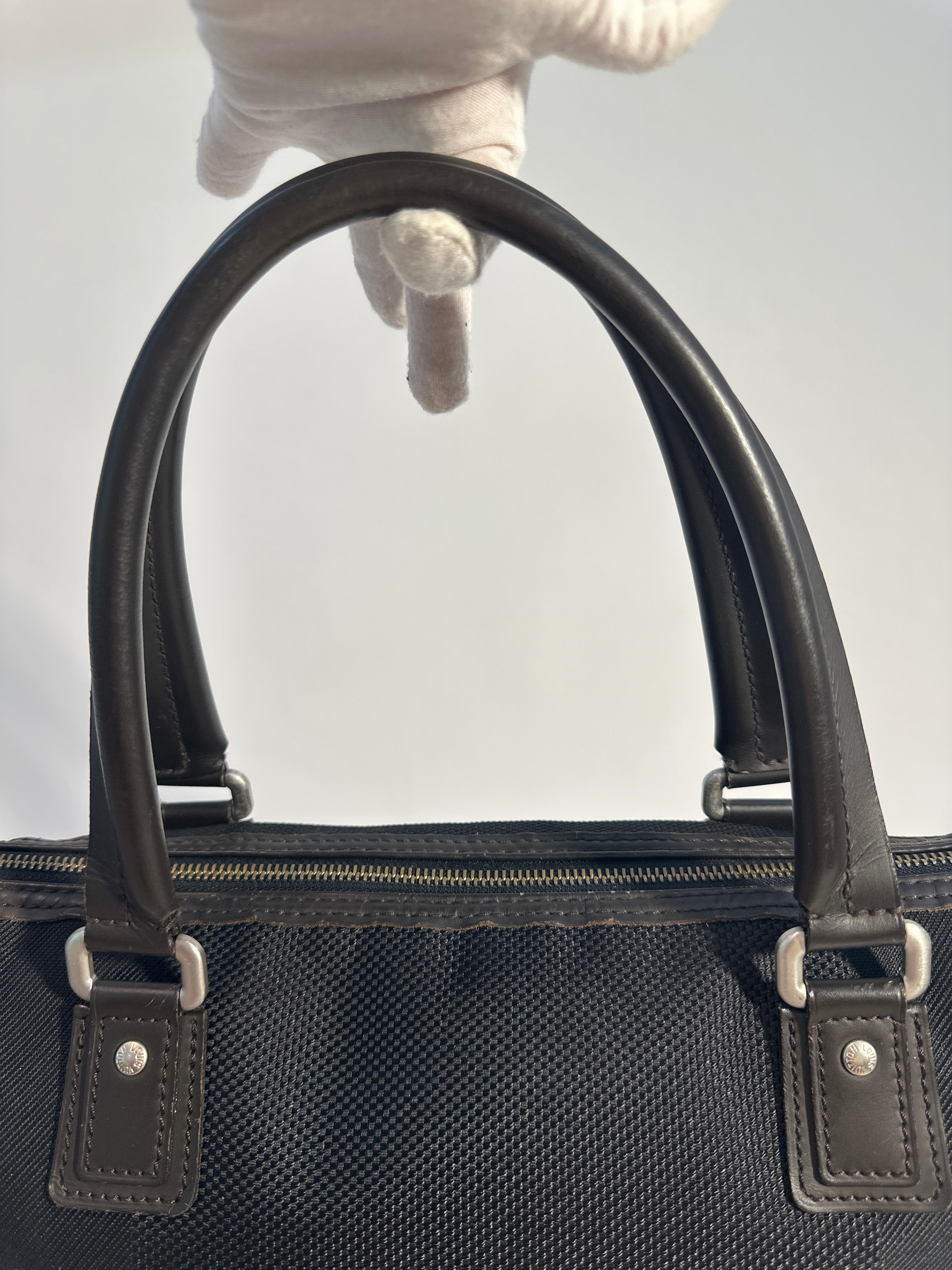 Louis Vuitton Cougar Damier Jean Tote Bag Black Brown with COA