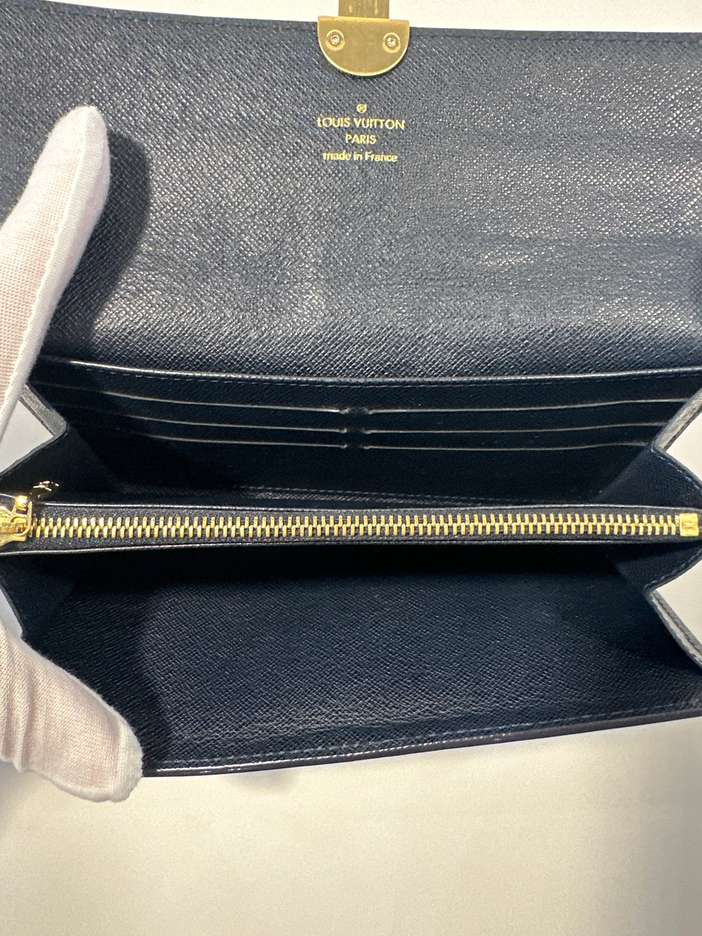 Louis Vuitton Encre Monogram Idylle Canvas and Leather Sarah Wallet with Box and Dust Bag